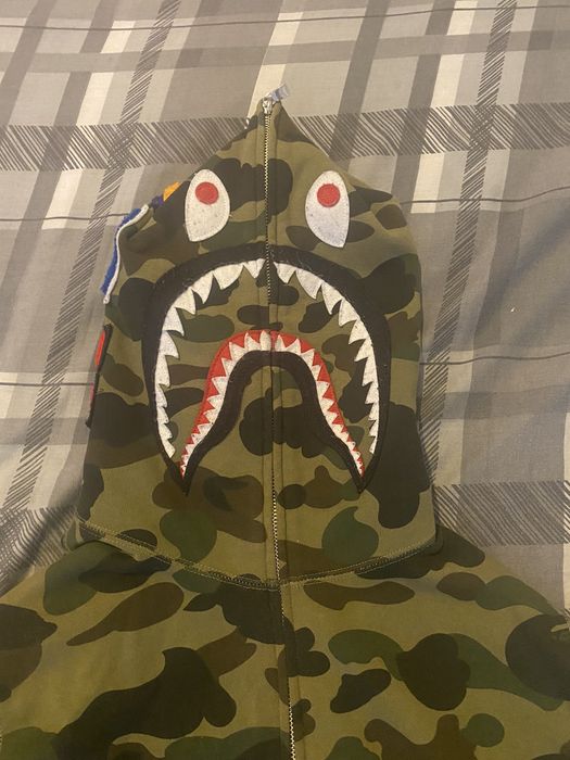 BAPE 1st Camo Shark Full Zip Hoodie 'Green