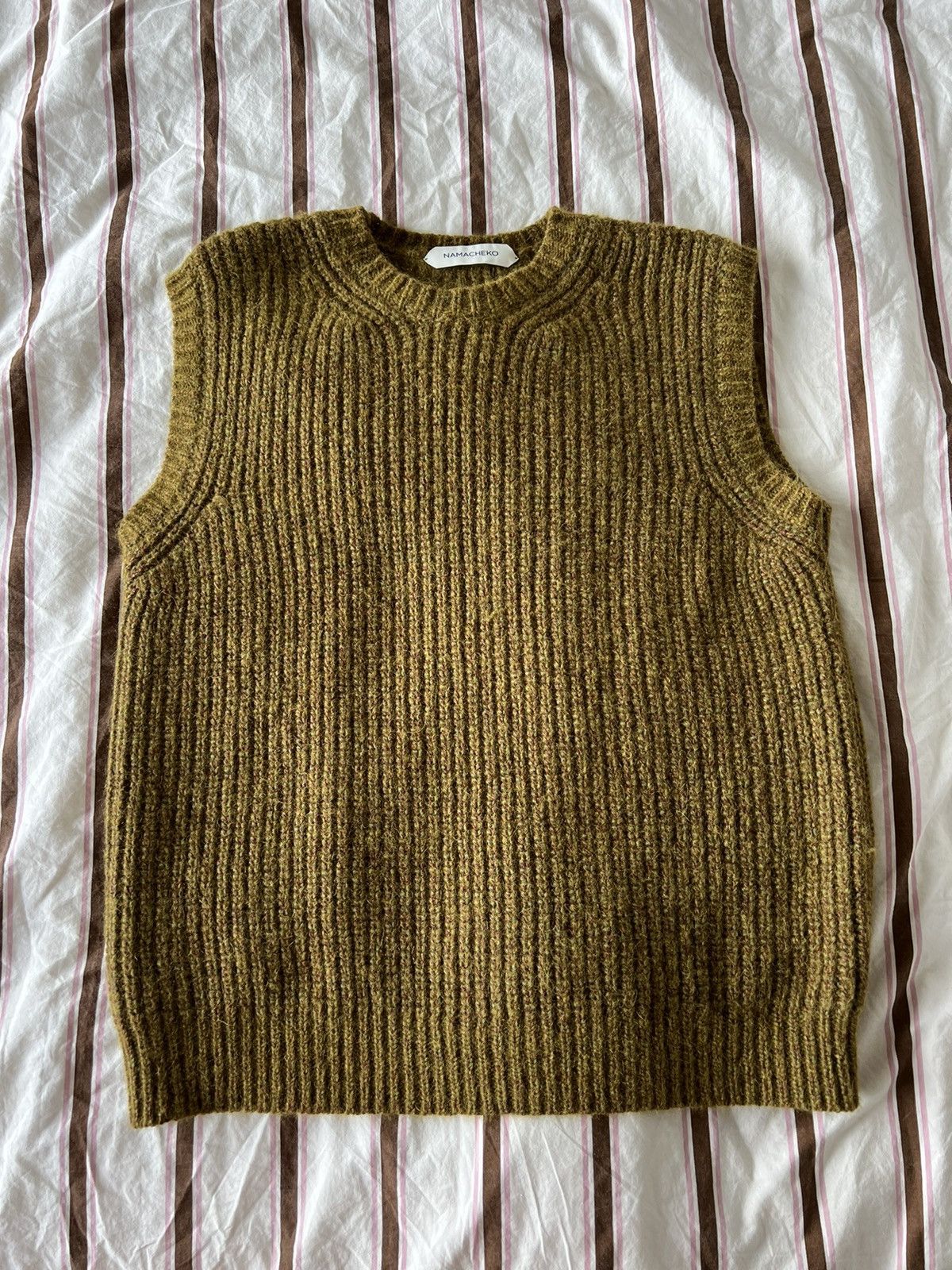 Pre-owned Namacheko Runway Harry Knit Vest In Red/yellow