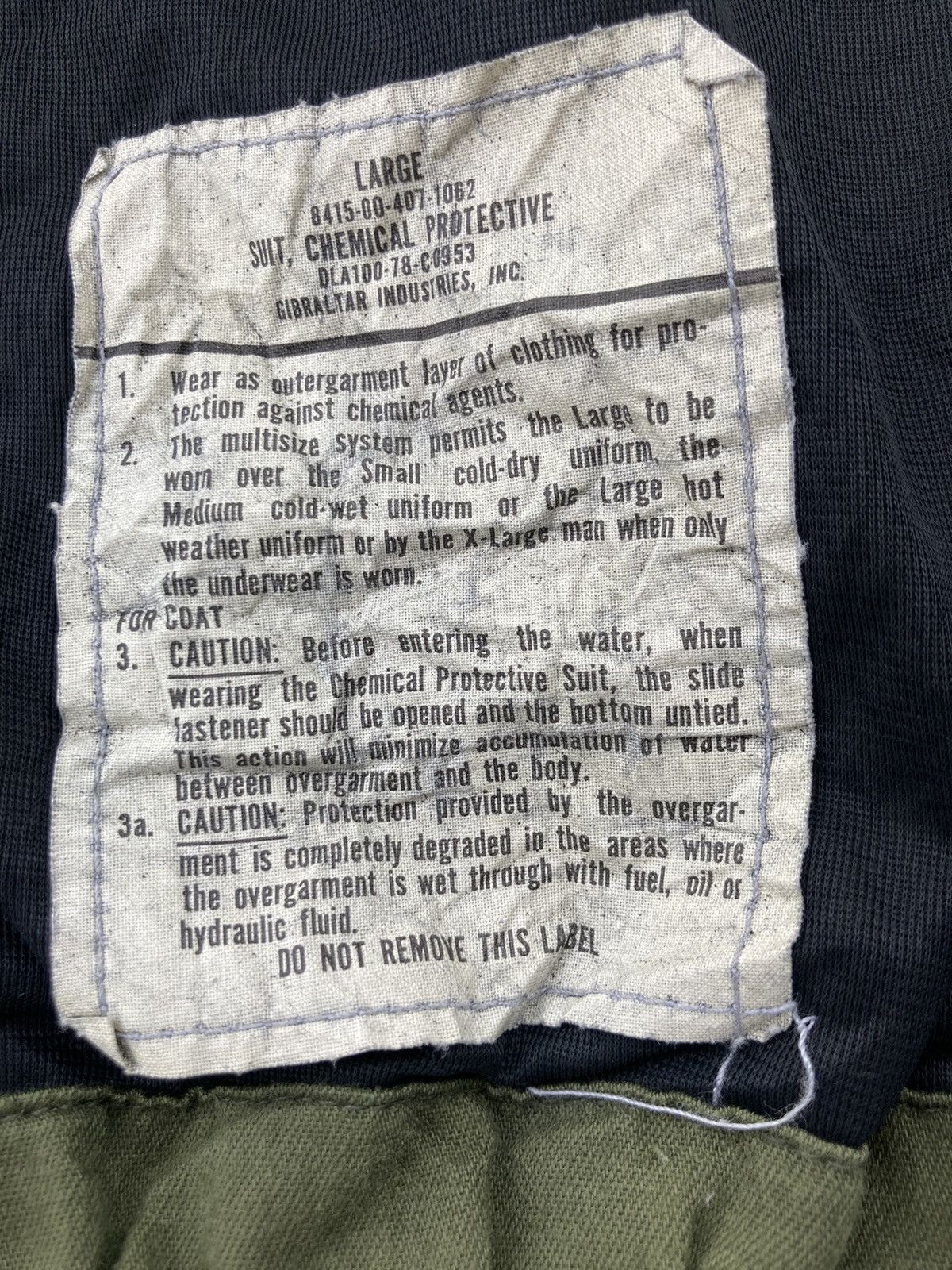 Other GIBRALTAR INDUSTRIES MILITARY CHEMICAL PROTECTIVE JACKET Size US L / EU 52-54 / 3 - 7 Thumbnail