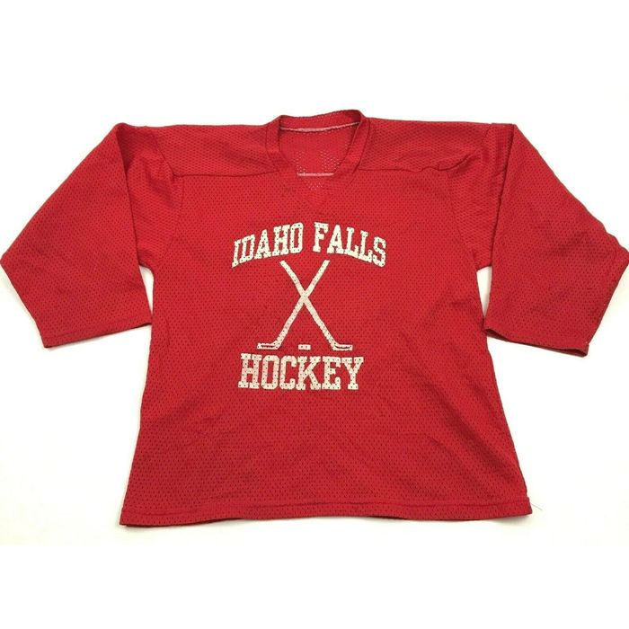 Jockey VINTAGE Idaho Falls Hockey Jersey Size XS S Loose Fit Red Long