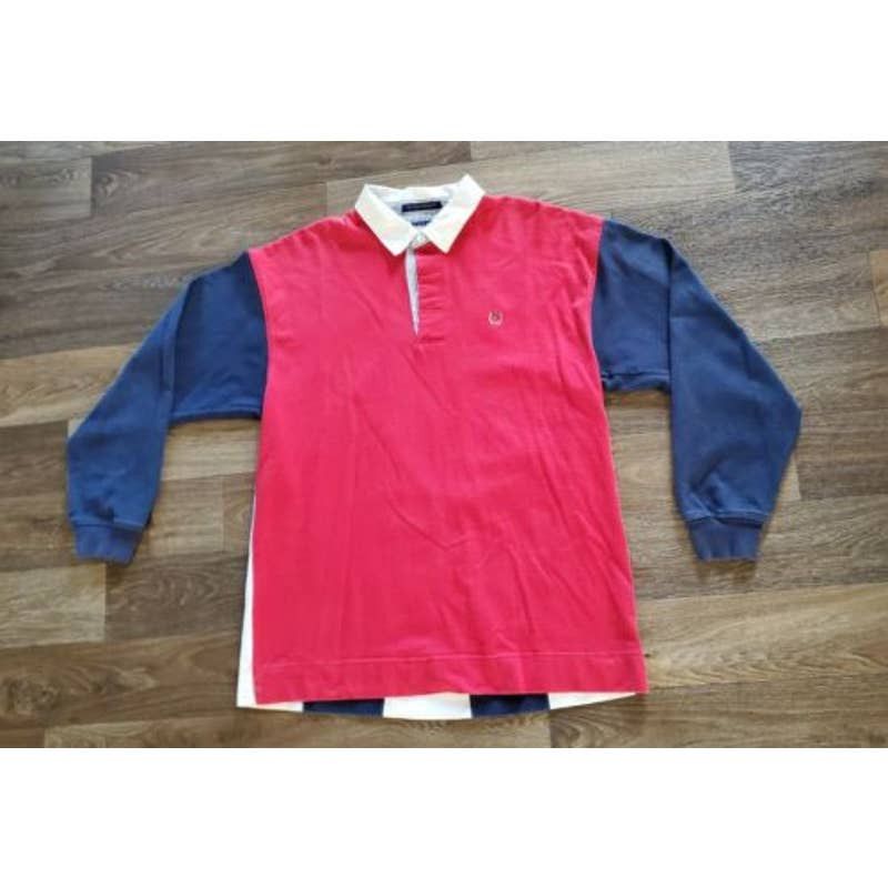 Rare Vintage 90s Tommy Hilfiger Rugby Long Sleeve Shirt XL