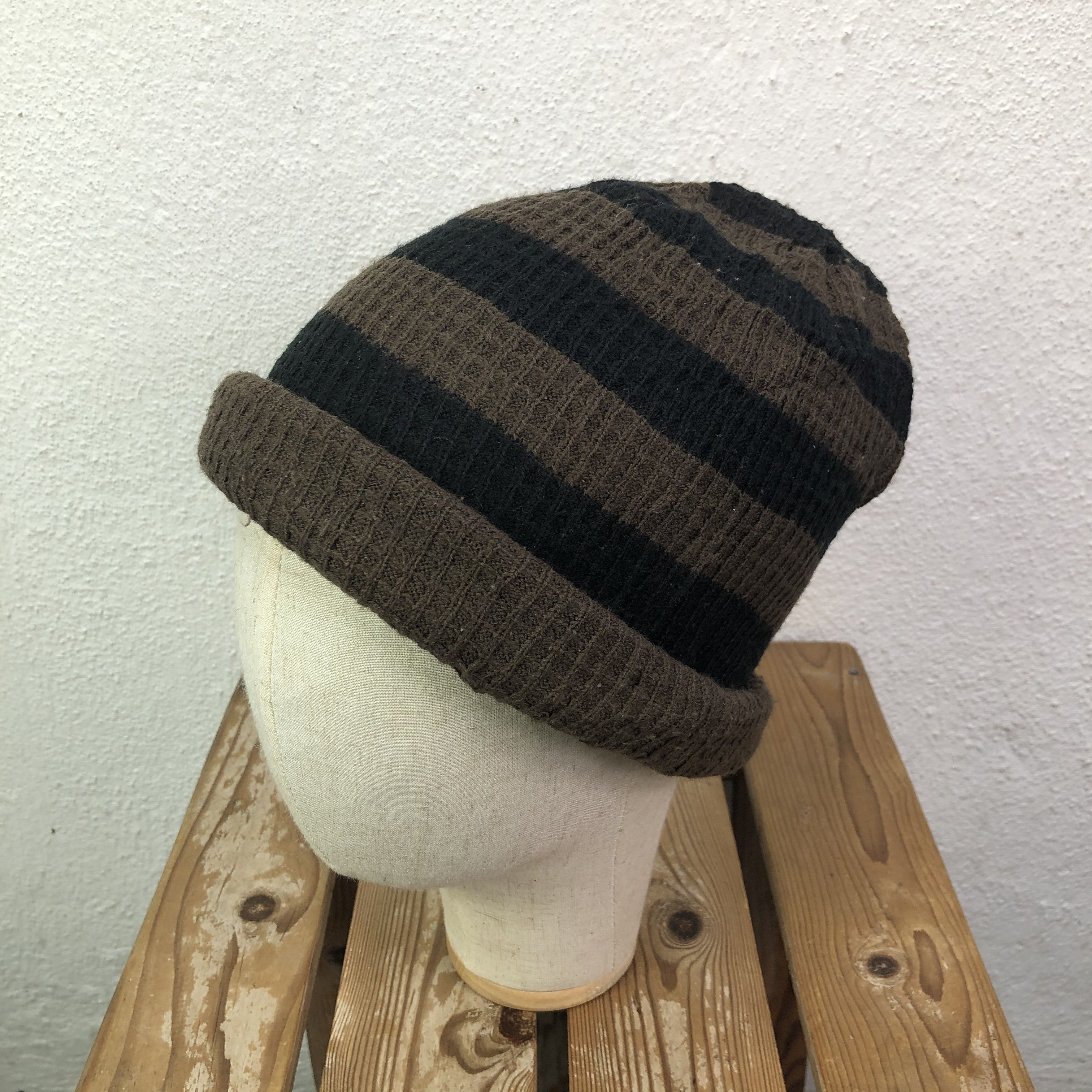 Japanese Brand Japanese Border Striped Beanie Hat Size ONE SIZE - 2 Thumbnail