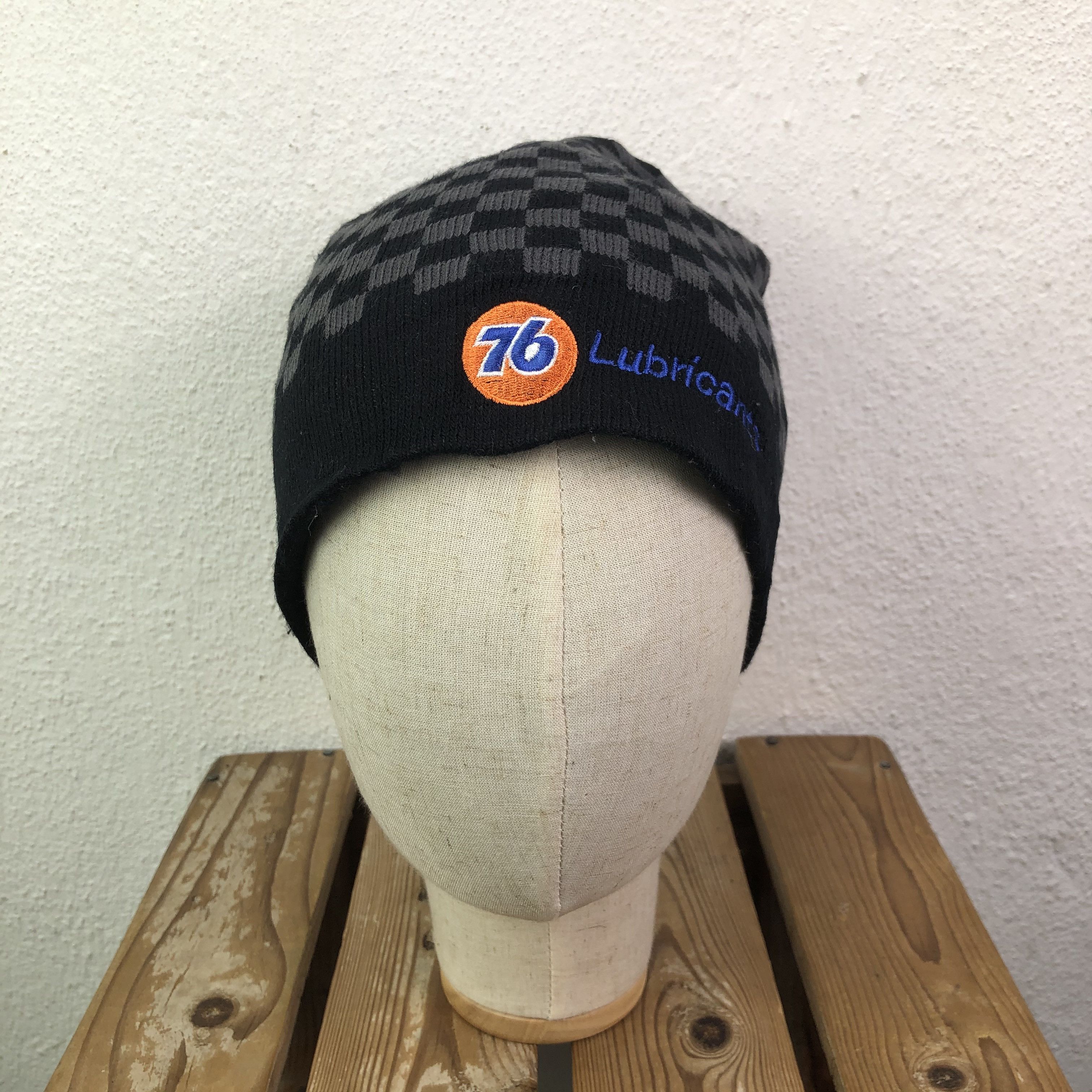 Vintage 76 Lubricants Checkered Beanie Hat Size ONE SIZE - 2 Thumbnail