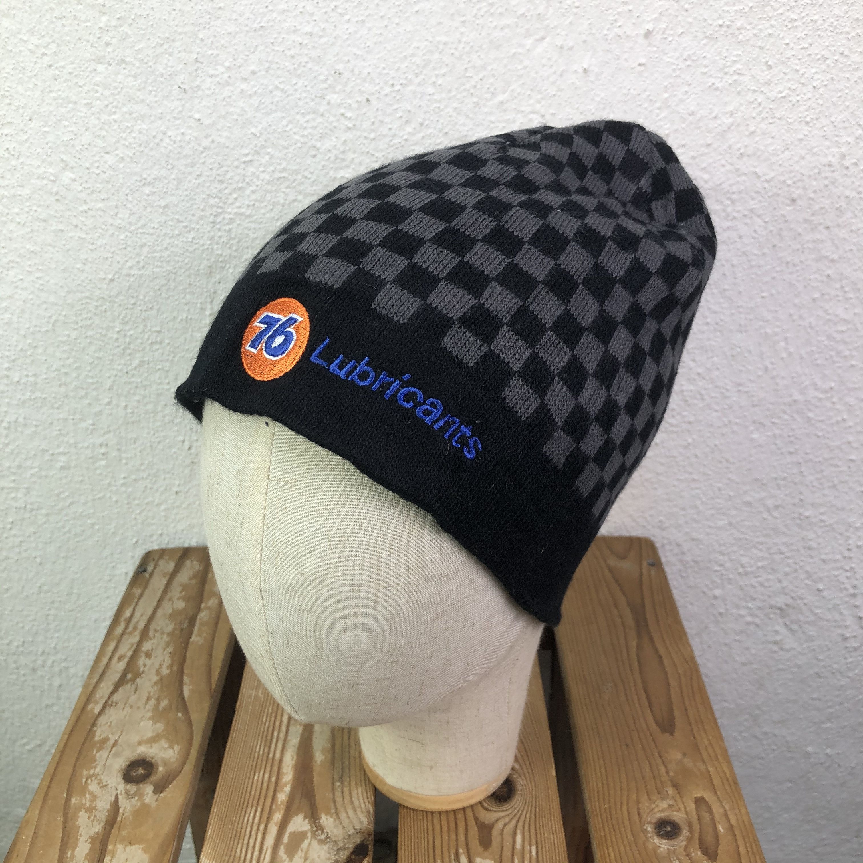 Vintage 76 Lubricants Checkered Beanie Hat Size ONE SIZE - 1 Thumbnail