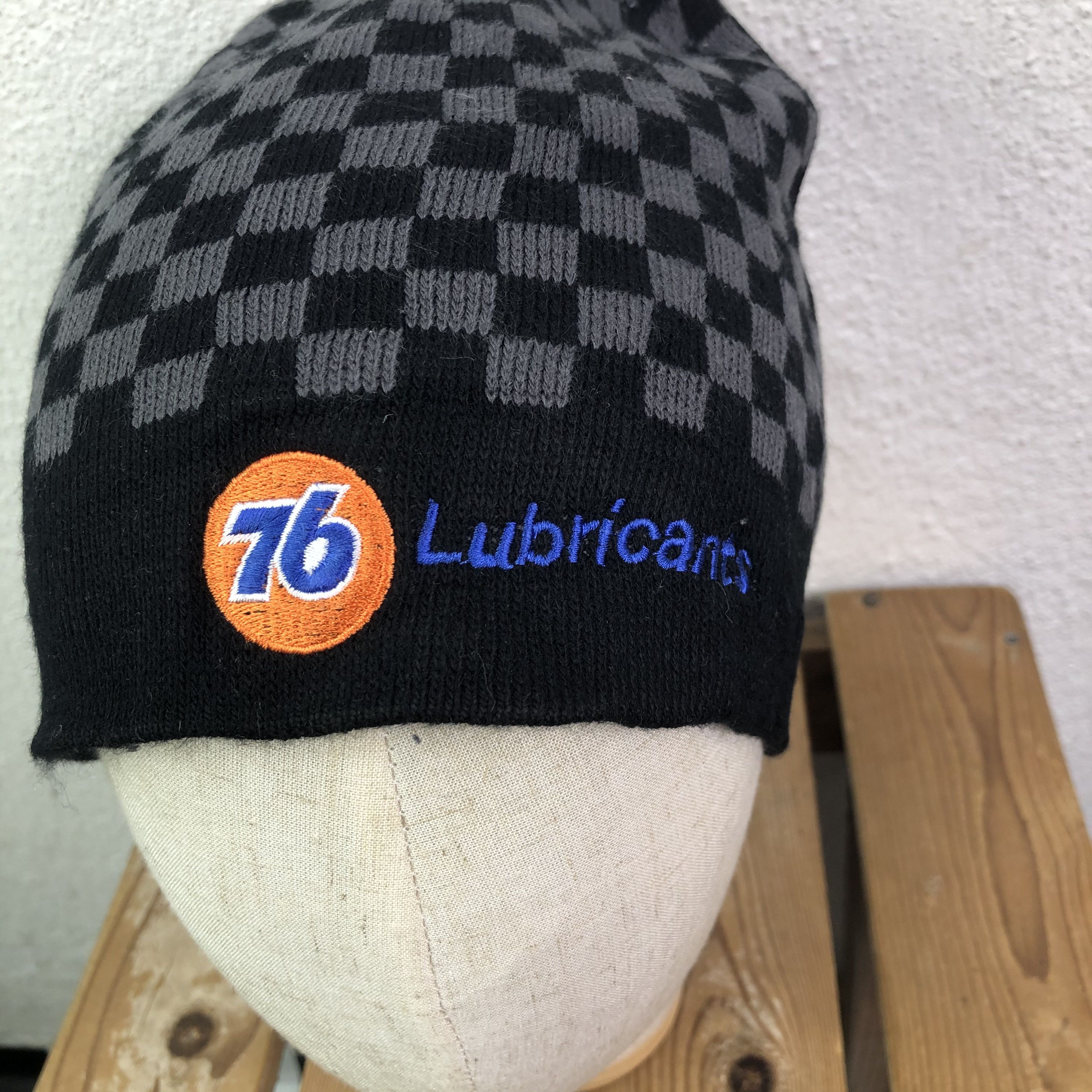 Vintage 76 Lubricants Checkered Beanie Hat Size ONE SIZE - 3 Thumbnail