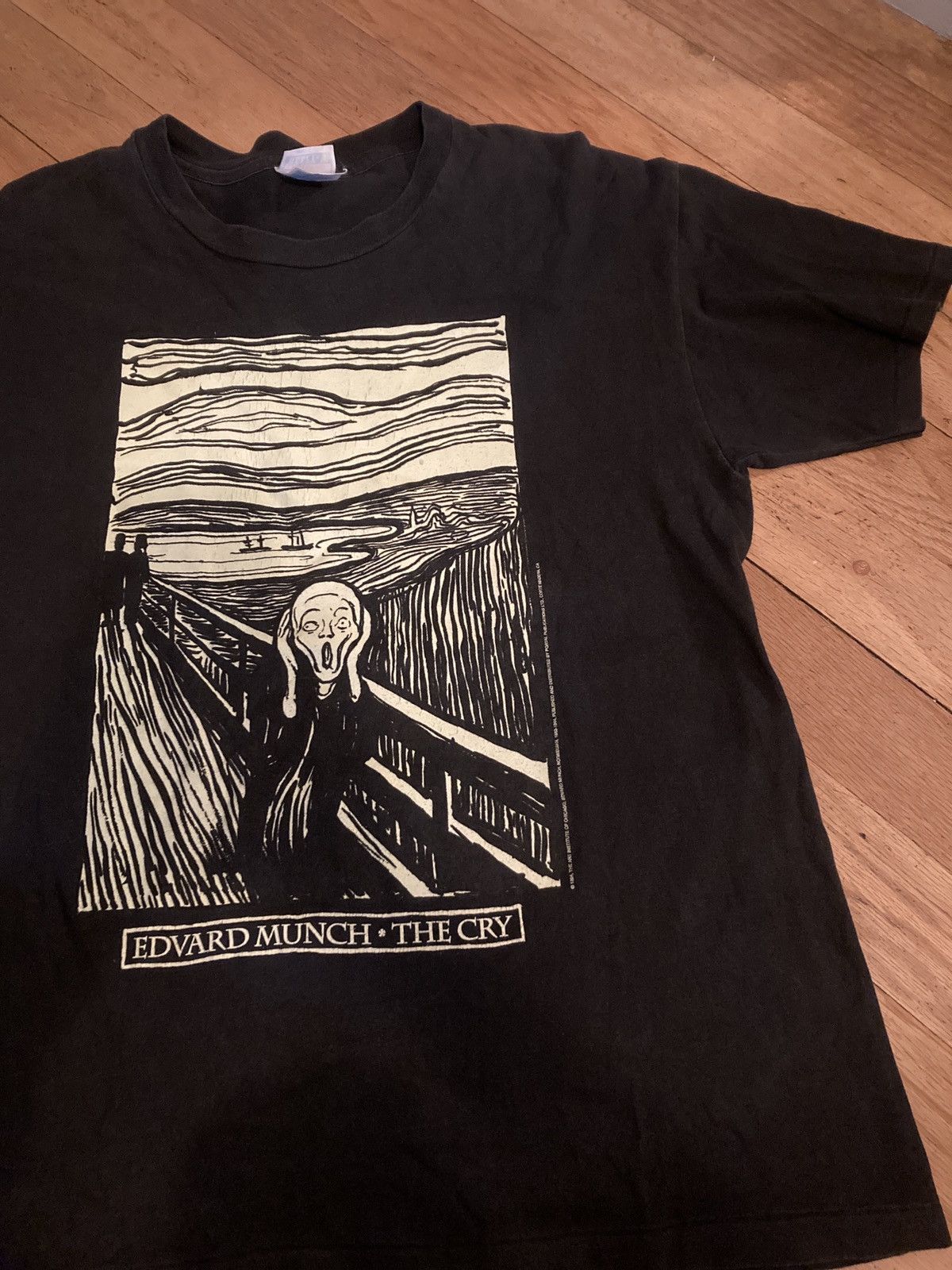 VTG 90s Edvard Munch The Cry Art T-Shirt Large - Tops