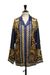 Versace new VERSACE blue leopard gold floral baroque print pyjama silk shirt top M IT5 Size US M / EU 48-50 / 2 - 1 Thumbnail