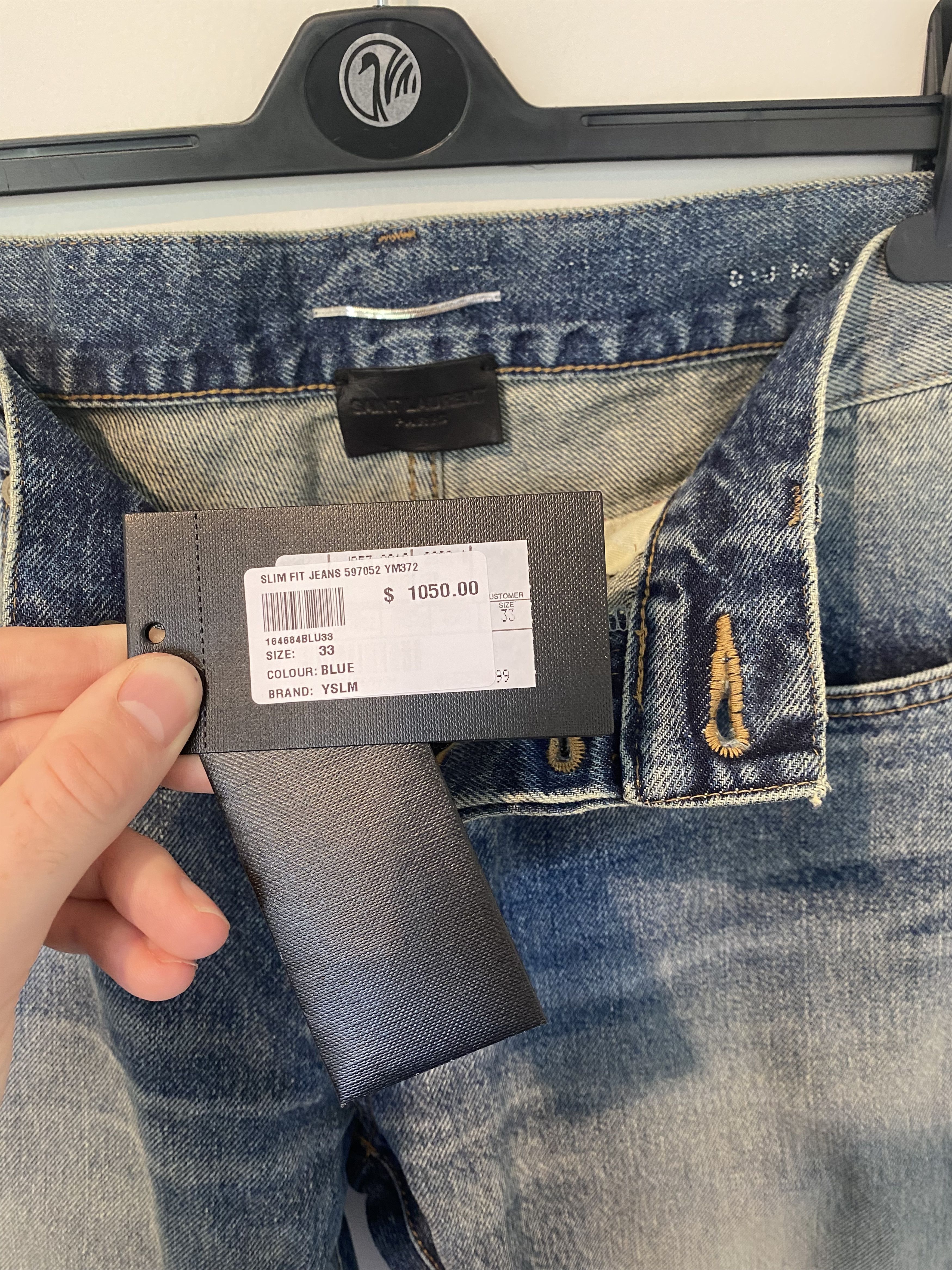 Saint Laurent Paris Saint Laurent Bandana Slim Fit Jeans - Size 33 Size US 33 - 3 Thumbnail