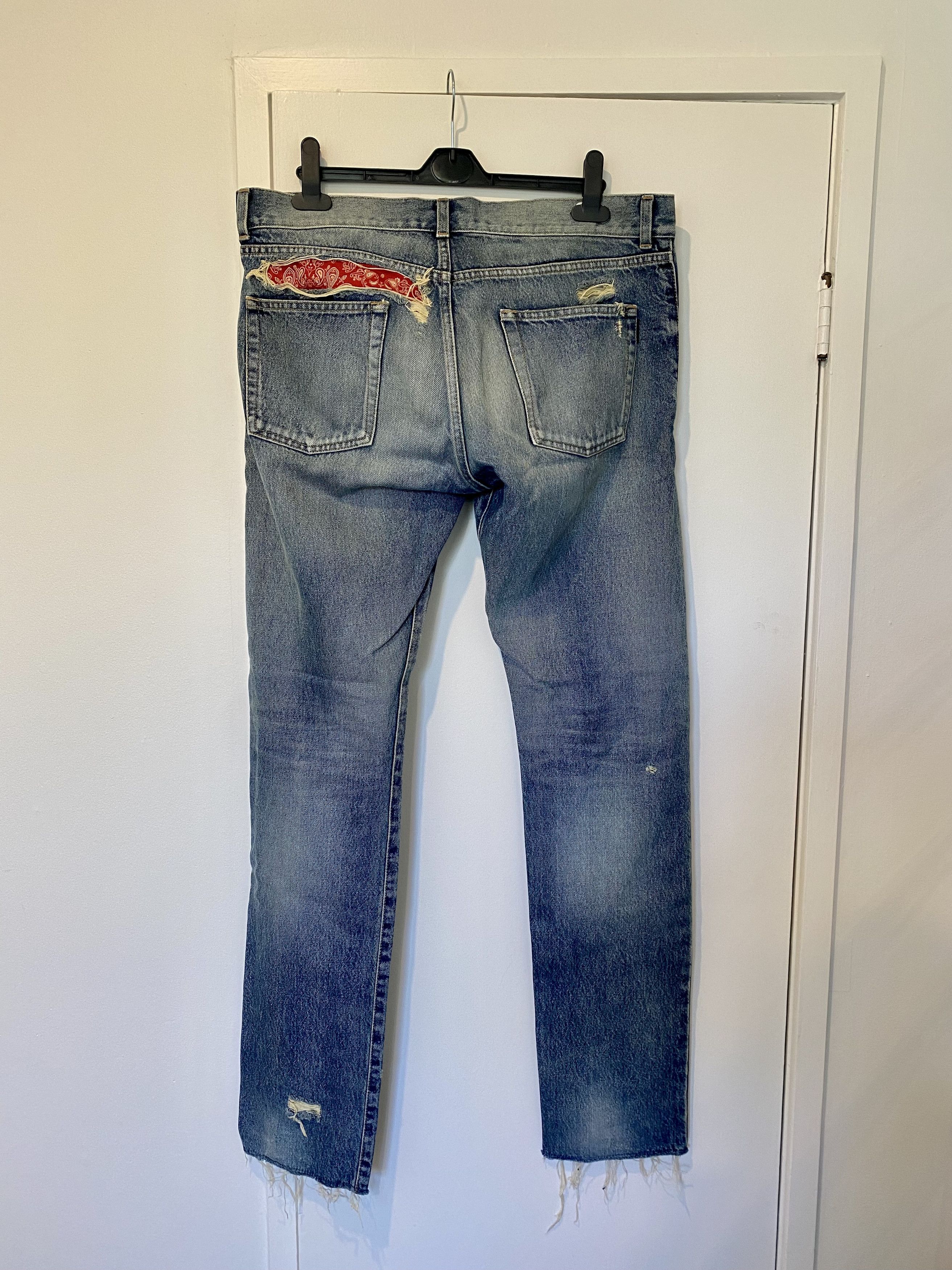Saint Laurent Paris Saint Laurent Bandana Slim Fit Jeans - Size 33 Size US 33 - 1 Thumbnail