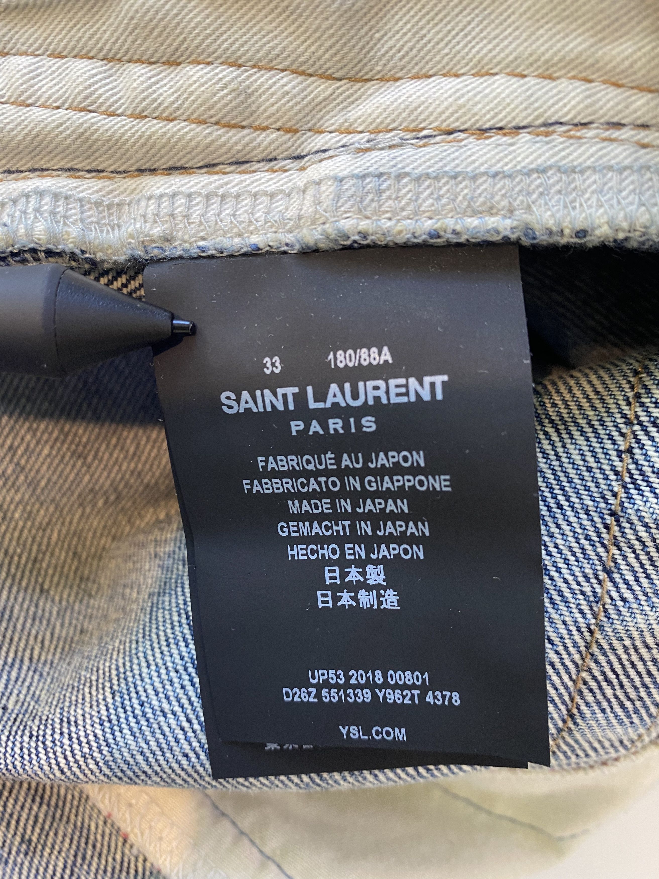Saint Laurent Paris Saint Laurent Bandana Slim Fit Jeans - Size 33 Size US 33 - 6 Thumbnail