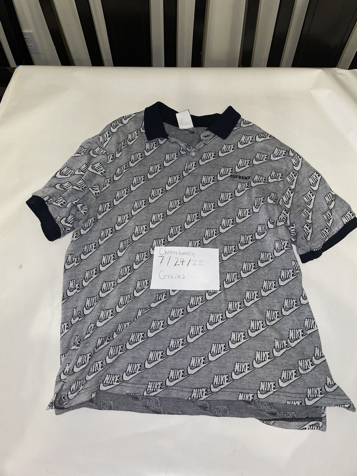 Supreme x Nike Polo Jacquard Black Tops