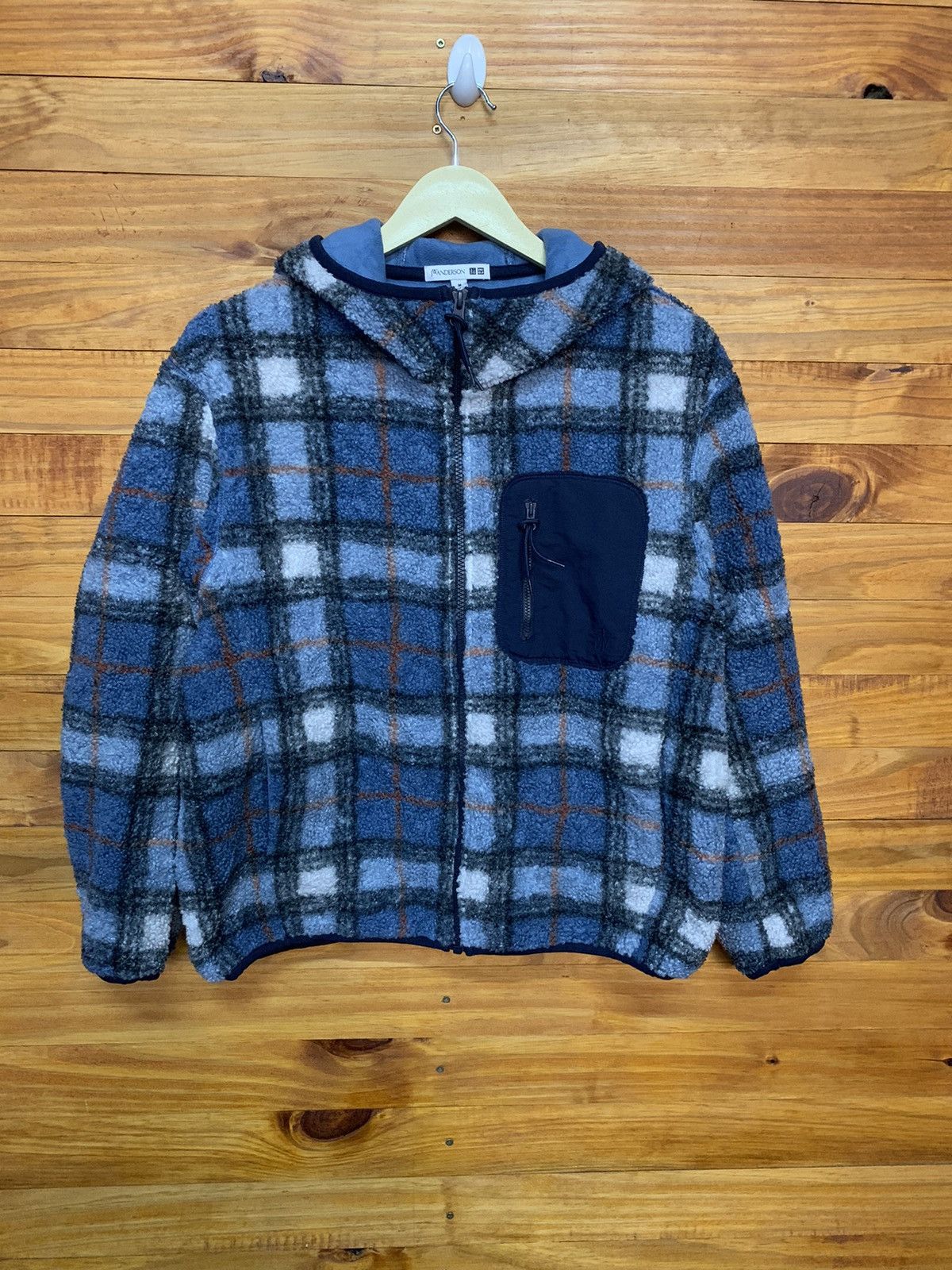 JW Anderson × Uniqlo Fleece Checker Zipper Hoodie Size US M / EU 48-50 / 2 - 1 Thumbnail