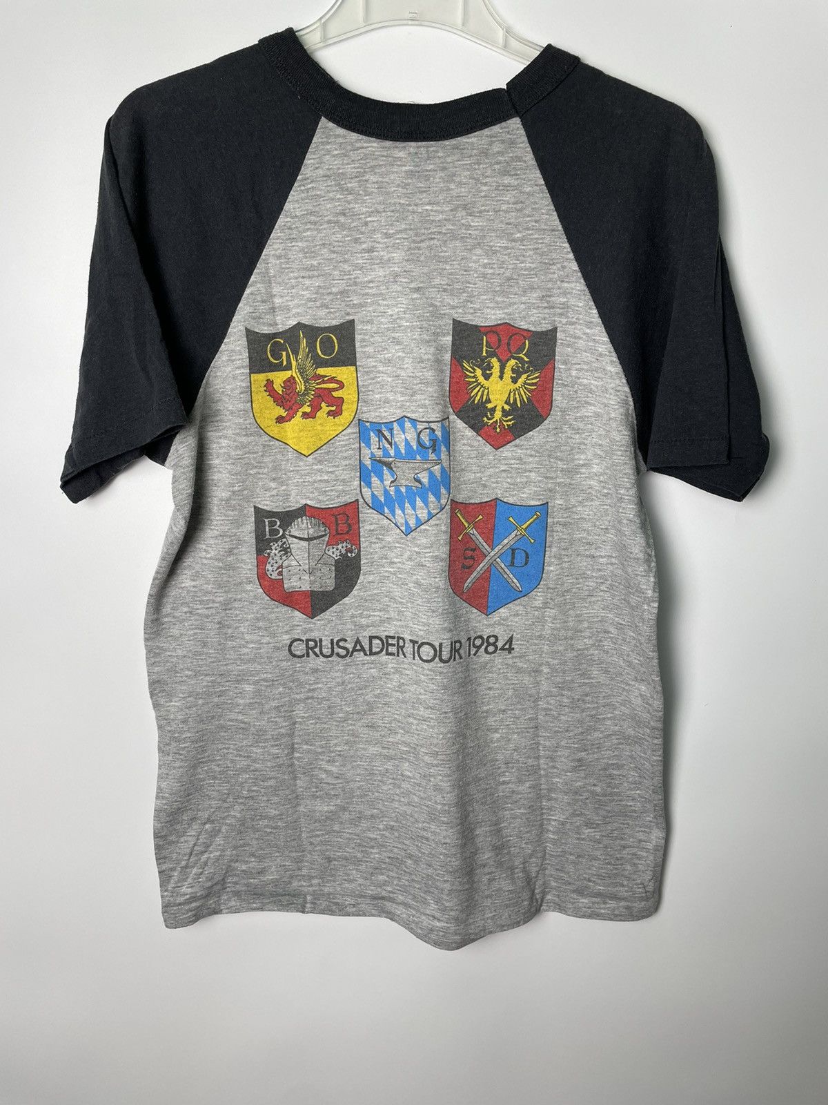 Vintage Vintage 1984 Saxon Crusader Tour Band Shirt Raglan Chopped L Size US L / EU 52-54 / 3 - 2 Thumbnail