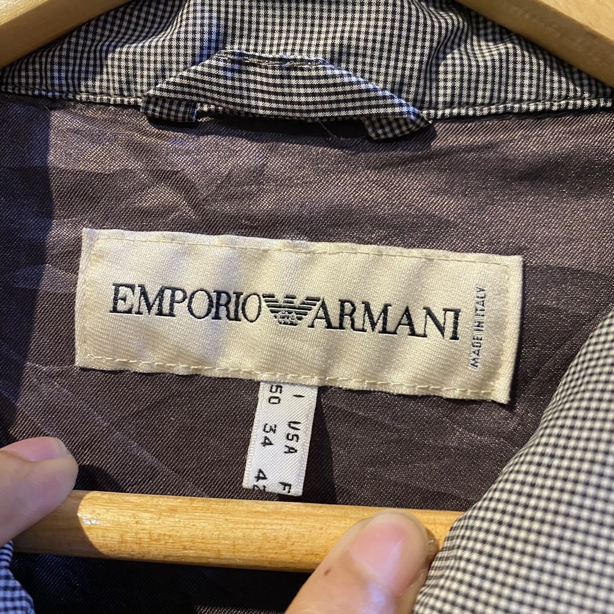 Emporio Armani × Vintage VINTAGE RARE‼️Emporio Armani Basic Logo Embroided Jackets Size US L / EU 52-54 / 3 - 10 Thumbnail