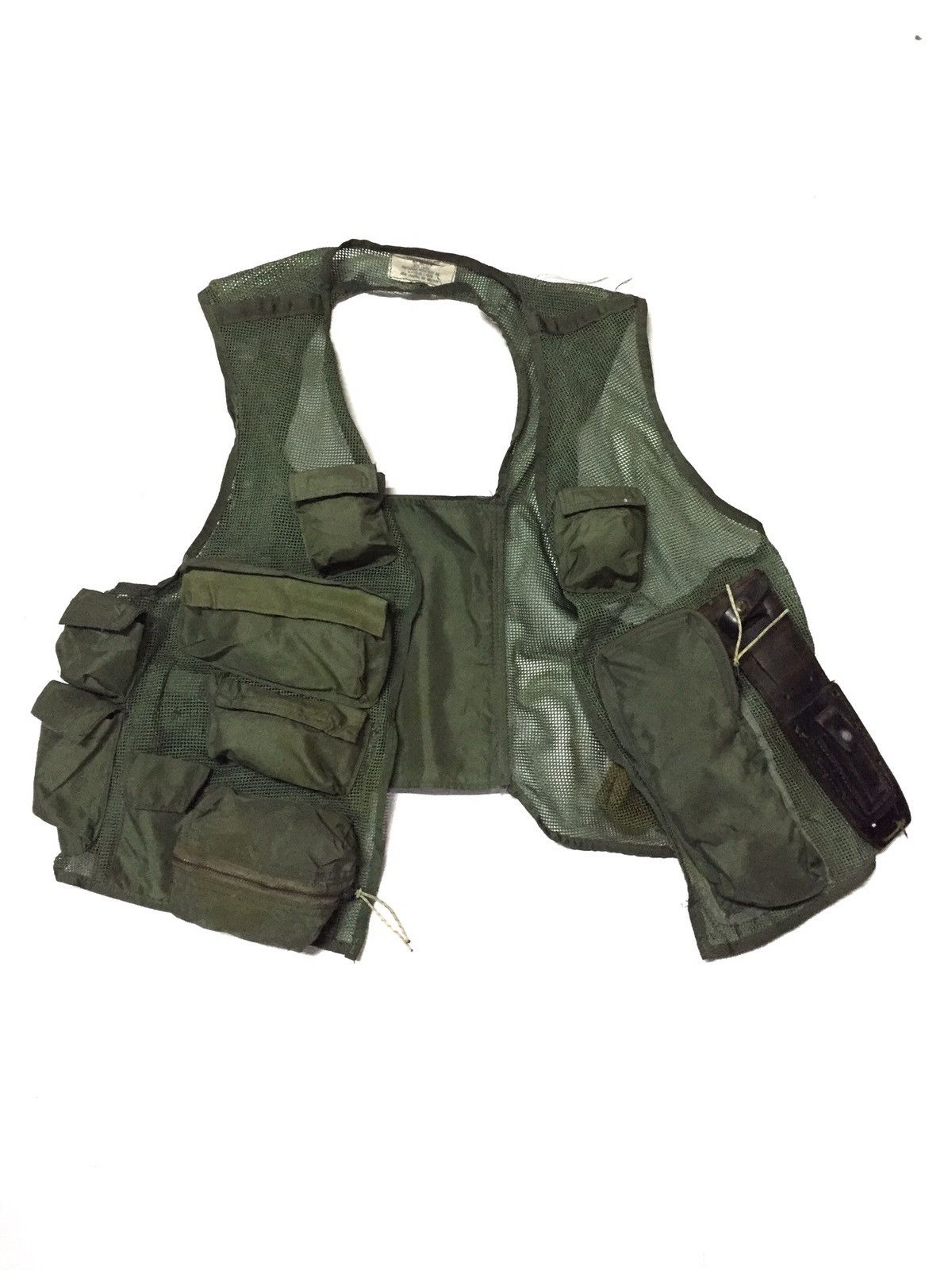 Vintage True 80s military tactical vest mesh knife and gun slot