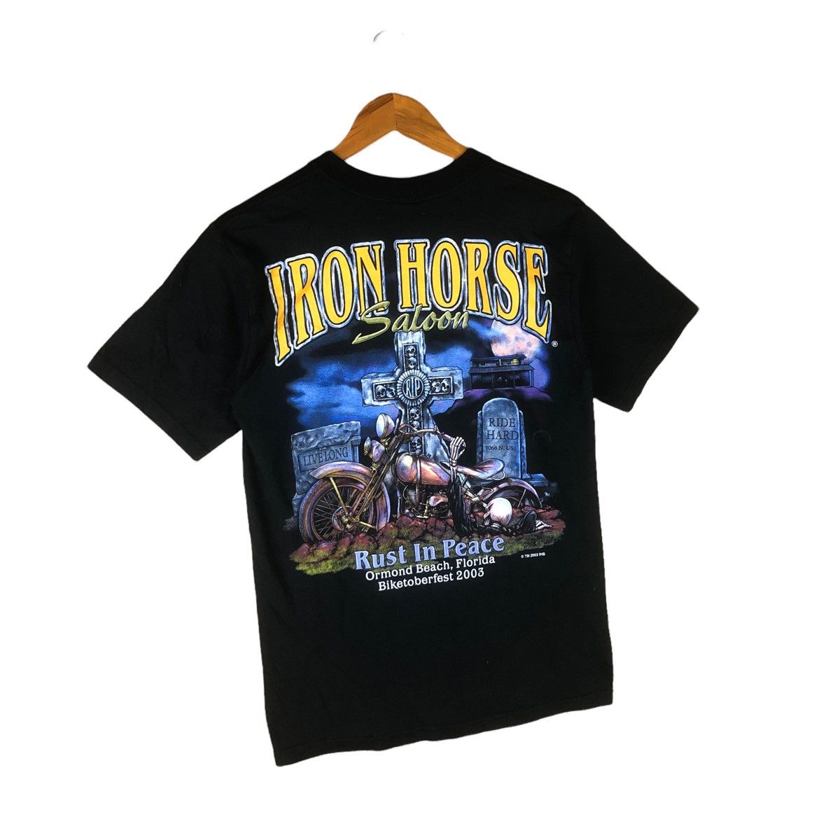 Vintage Vintage IRON HORSE Saloon Rust In Peace Tshirt Size US S / EU 44-46 / 1 - 6 Thumbnail