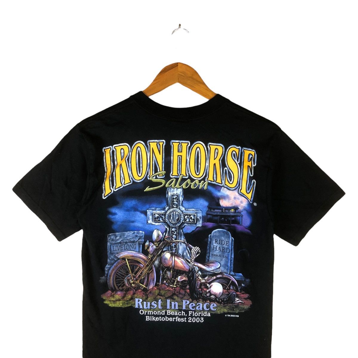 Vintage Vintage IRON HORSE Saloon Rust In Peace Tshirt Size US S / EU 44-46 / 1 - 5 Thumbnail