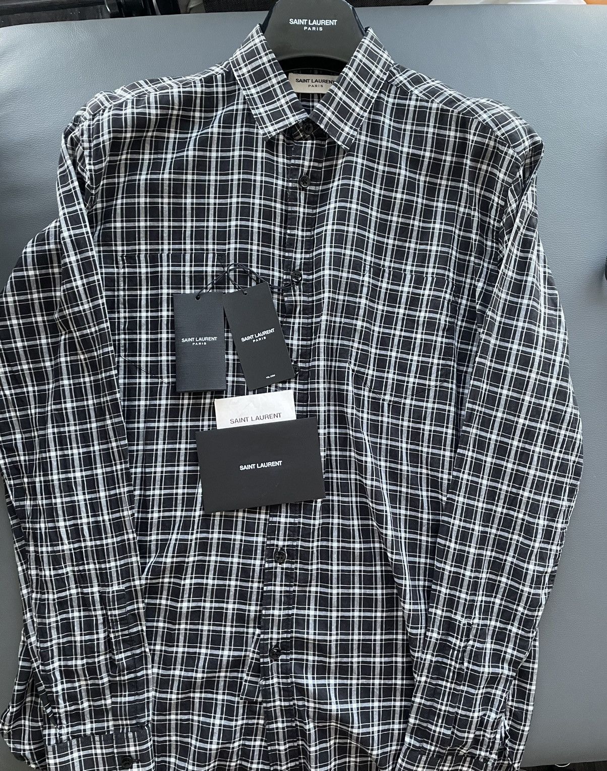 Hedi Slimane × Saint Laurent Paris × Yves Saint Laurent Brand NEW Limited Edition Sold Out S01 Check Chemise Shirt Size US S / EU 44-46 / 1 - 18 Thumbnail
