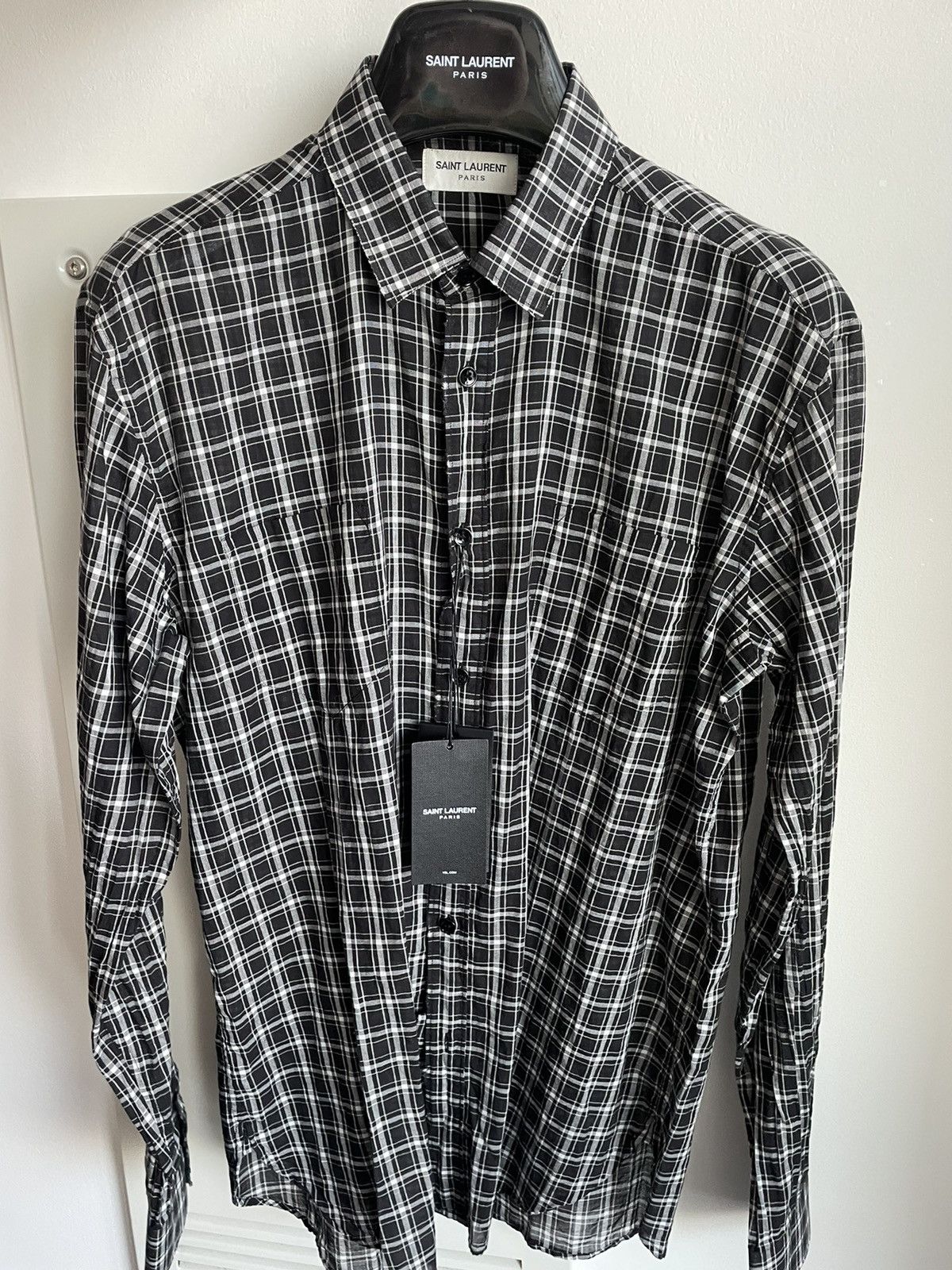 Hedi Slimane × Saint Laurent Paris × Yves Saint Laurent Brand NEW Limited Edition Sold Out S01 Check Chemise Shirt Size US S / EU 44-46 / 1 - 16 Thumbnail