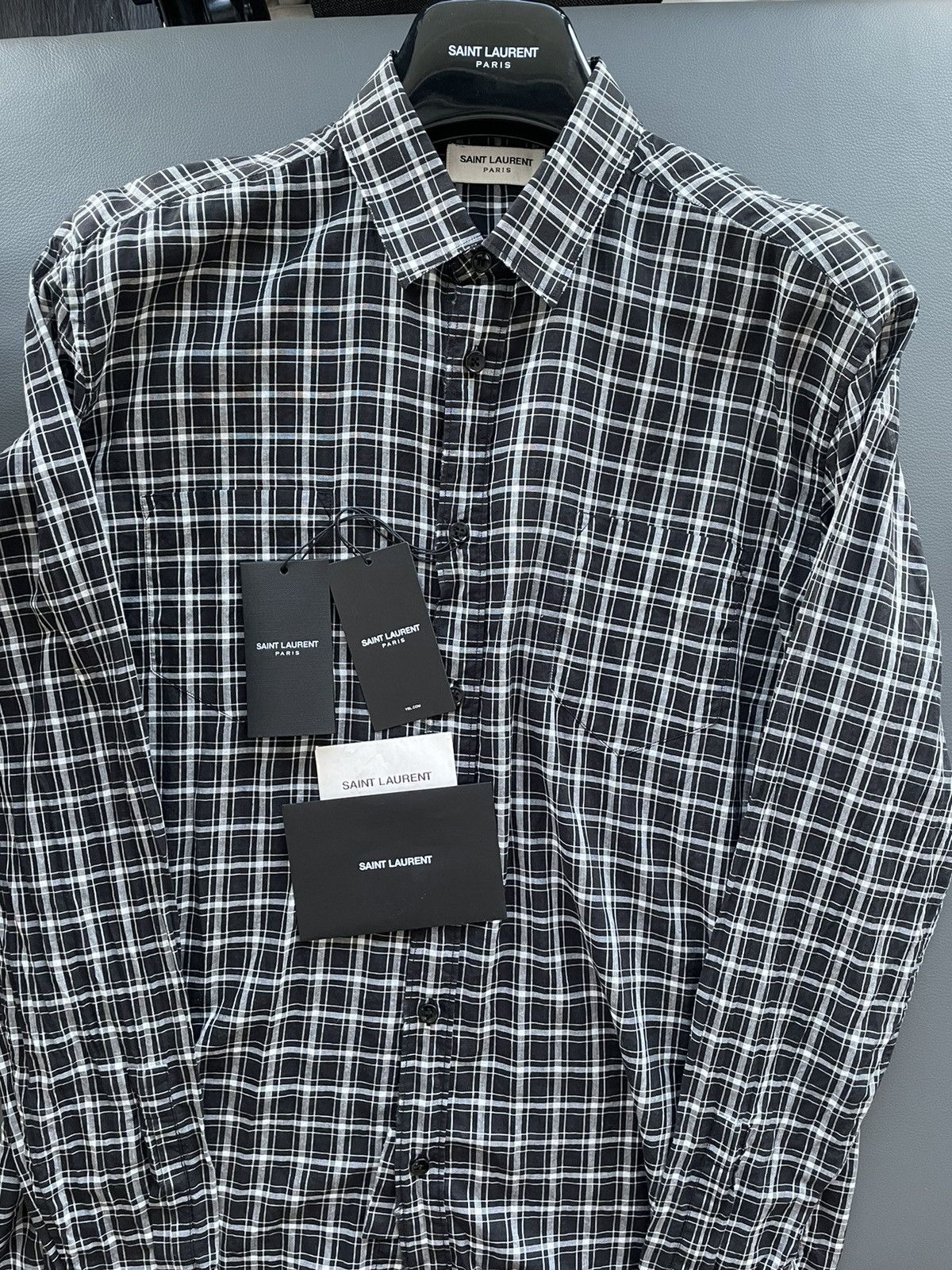 Hedi Slimane × Saint Laurent Paris × Yves Saint Laurent Brand NEW Limited Edition Sold Out S01 Check Chemise Shirt Size US S / EU 44-46 / 1 - 17 Thumbnail