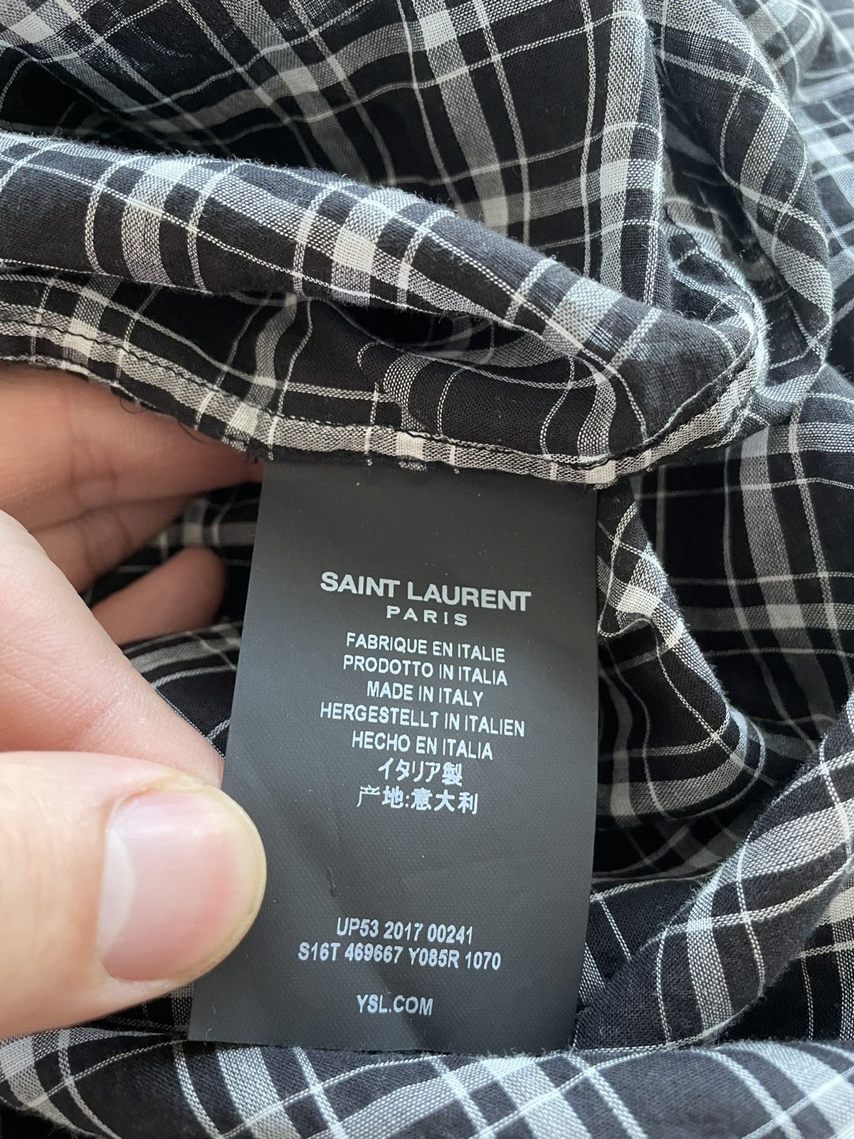 Hedi Slimane × Saint Laurent Paris × Yves Saint Laurent Brand NEW Limited Edition Sold Out S01 Check Chemise Shirt Size US S / EU 44-46 / 1 - 7 Thumbnail