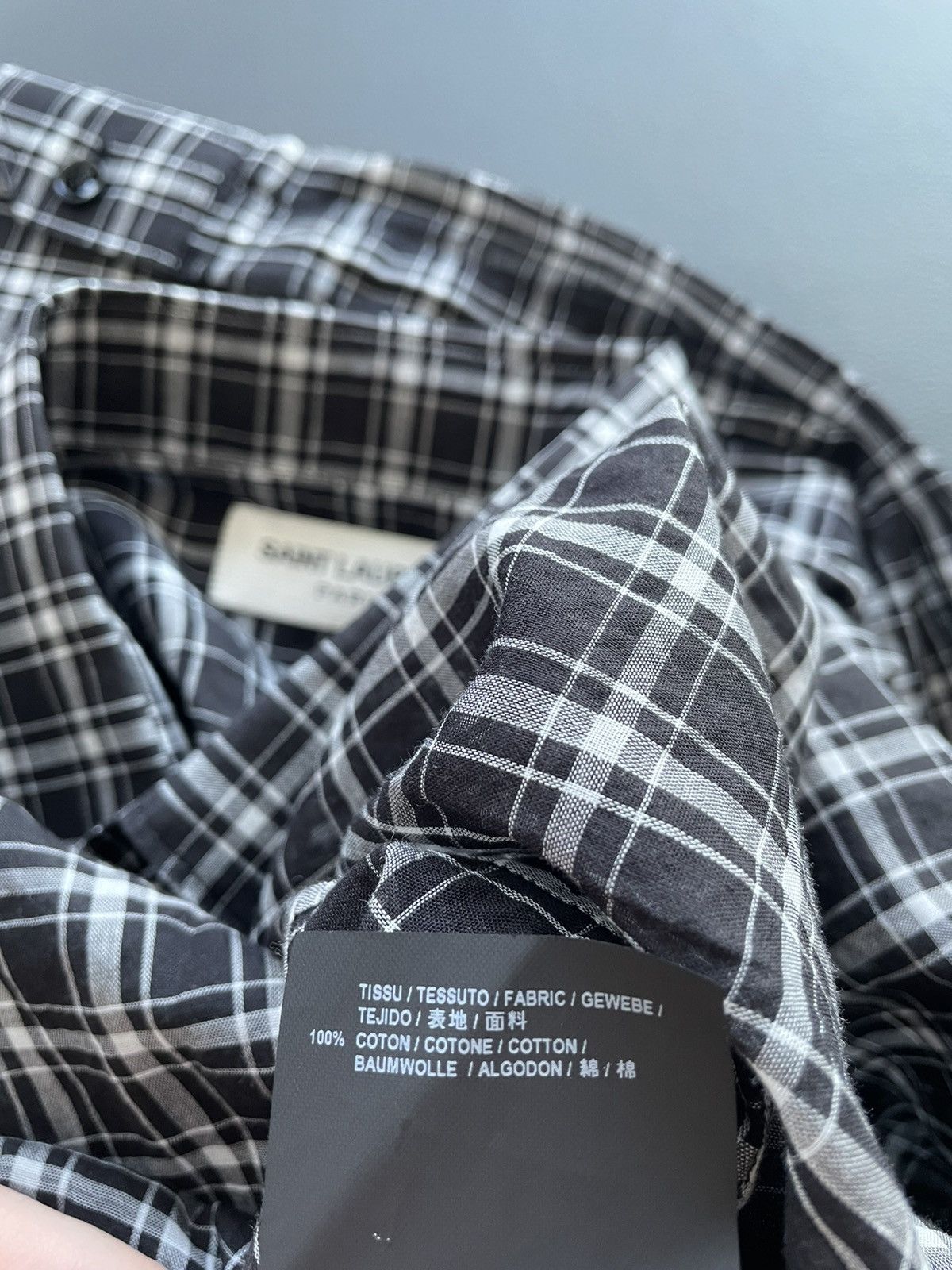 Hedi Slimane × Saint Laurent Paris × Yves Saint Laurent Brand NEW Limited Edition Sold Out S01 Check Chemise Shirt Size US S / EU 44-46 / 1 - 8 Thumbnail