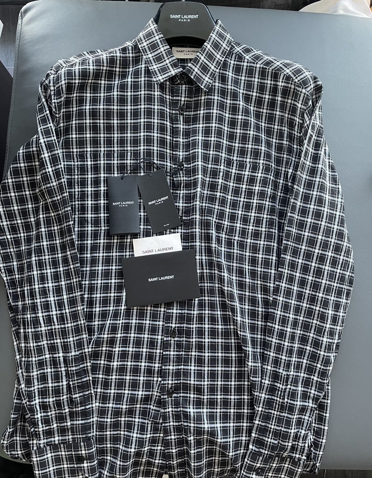 Hedi Slimane × Saint Laurent Paris × Yves Saint Laurent Brand NEW Limited Edition Sold Out S01 Check Chemise Shirt Size US S / EU 44-46 / 1 - 1 Thumbnail