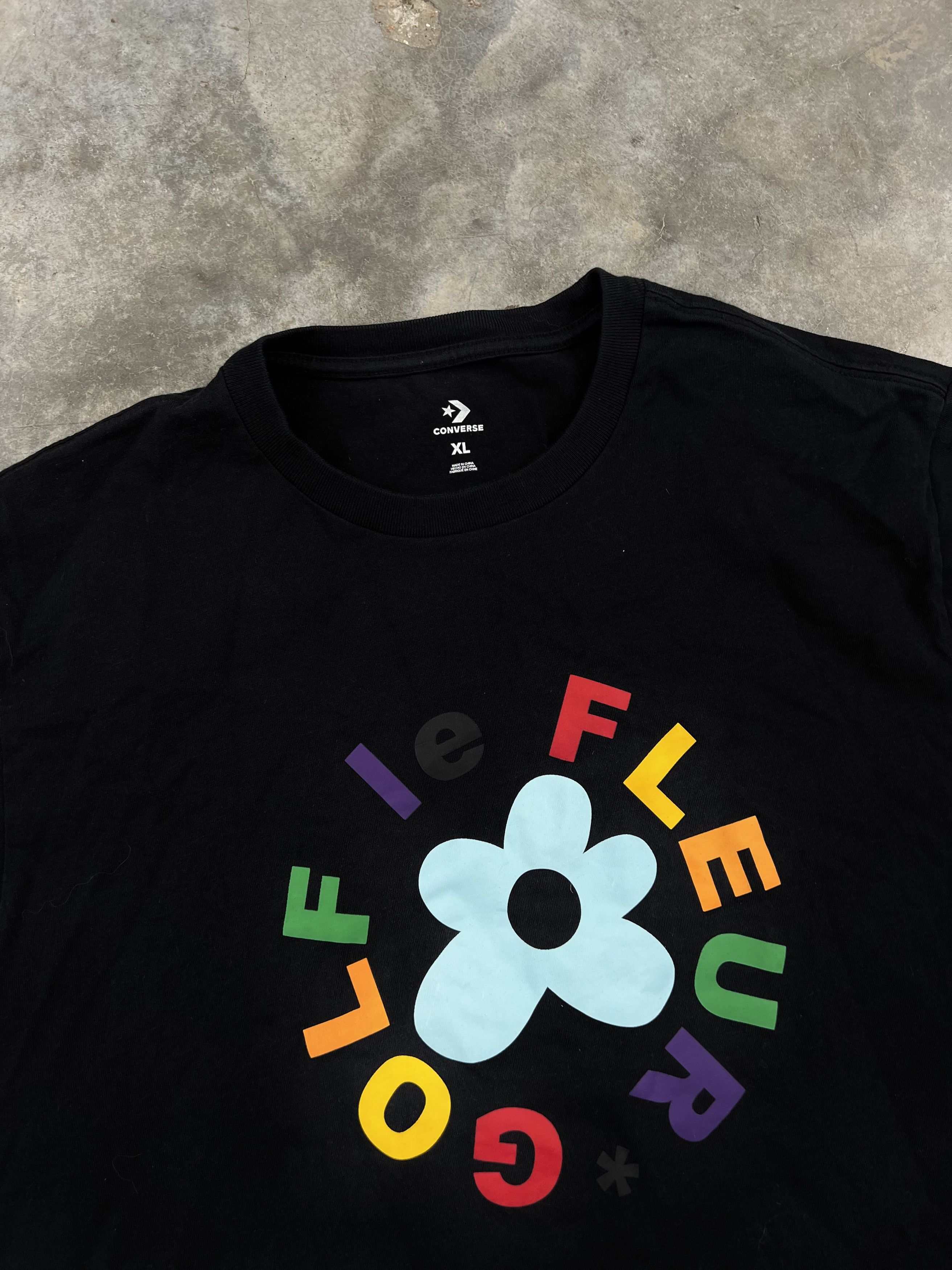 Converse Golf Wang Le Fleur x Converse Flower Logo Tee Black Sz. XL Size US XL / EU 56 / 4 - 2 Thumbnail