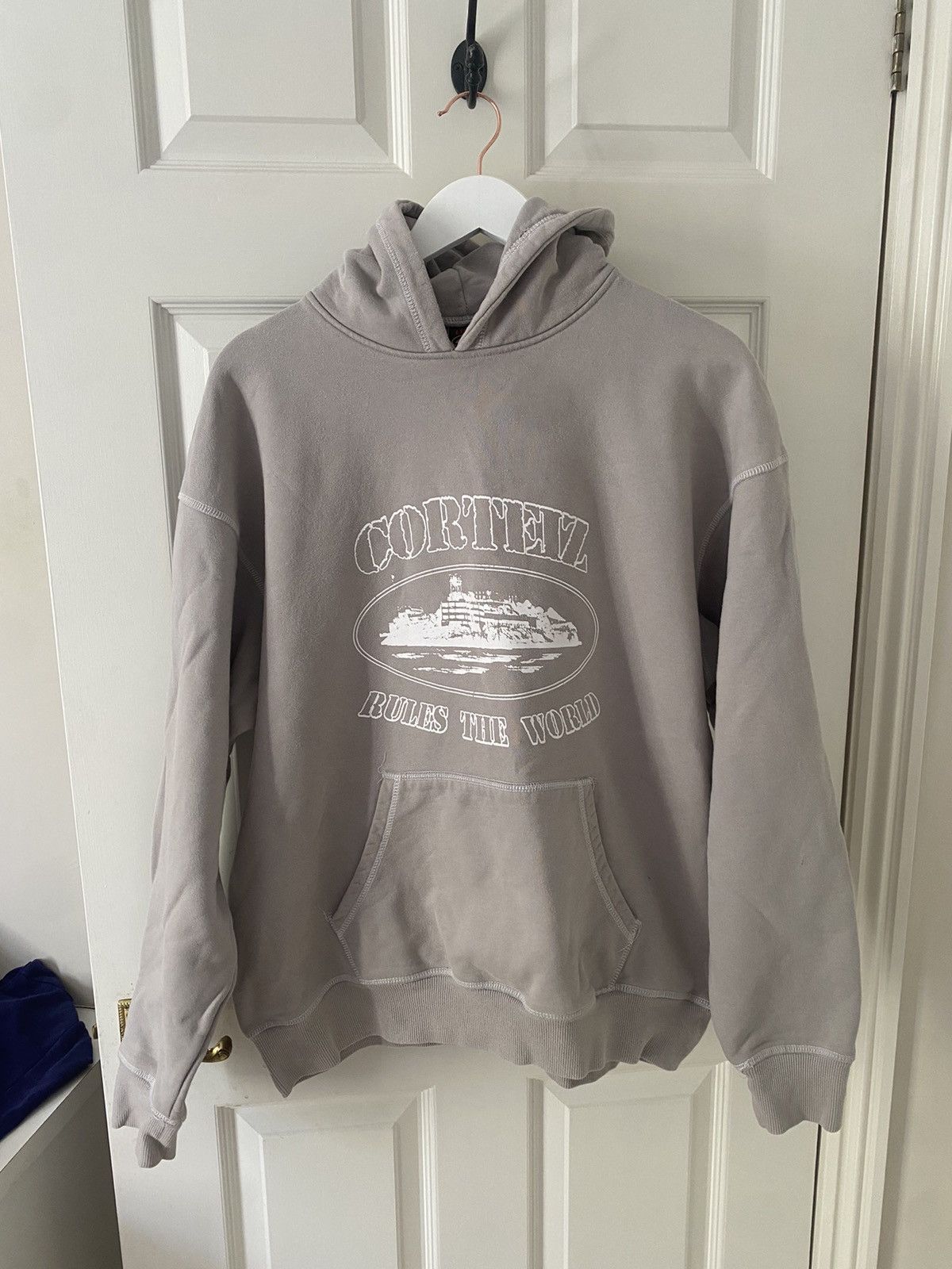 Corteiz CORTEIZ RULES THE WORLD GREY ALCRATRAZ HOODIE CRTZ RTW | Grailed