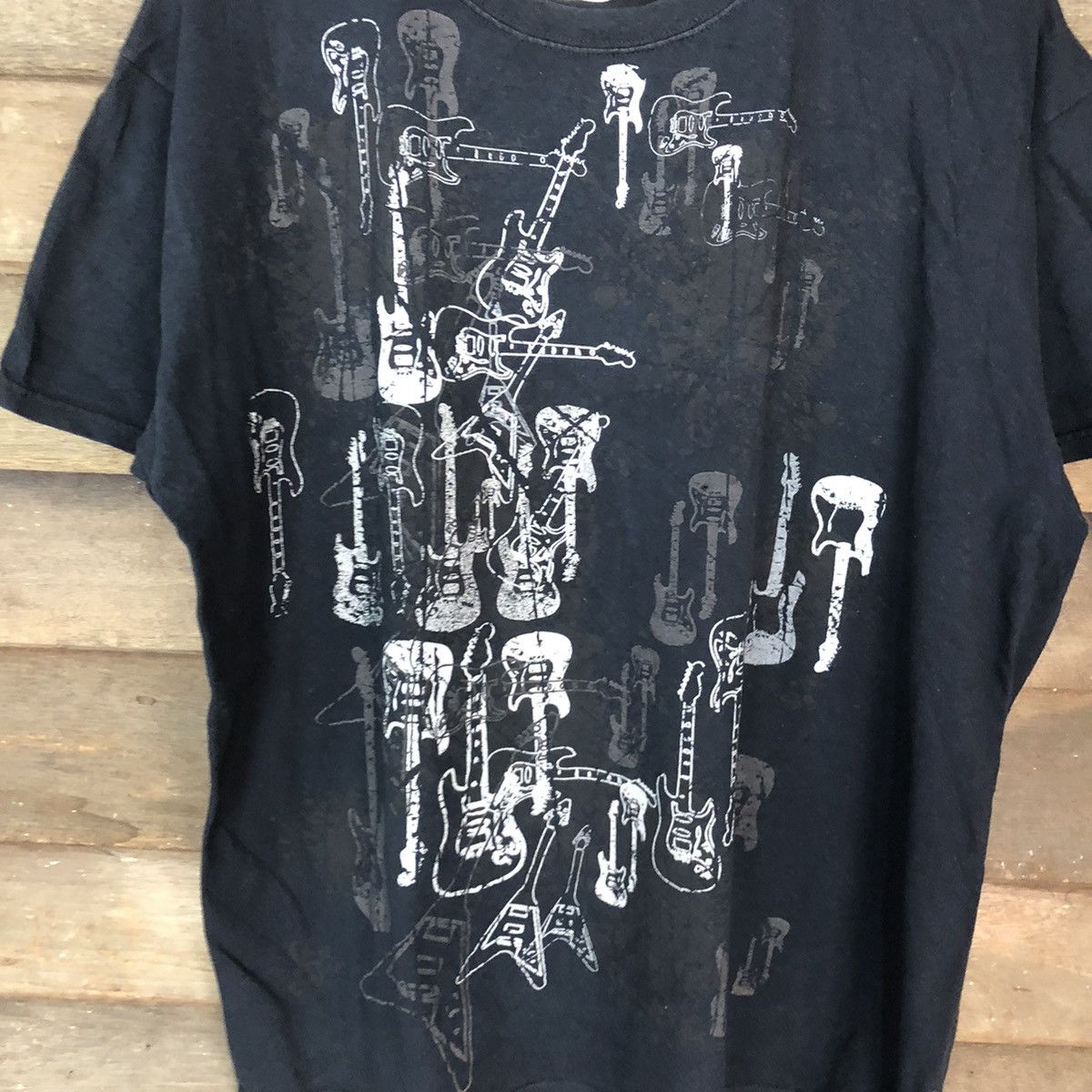 Japanese Brand DL Guitar art Black tee #2087 Size US XL / EU 56 / 4 - 4 Thumbnail