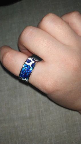 Jewelry Blue Flower Ring Size ONE SIZE - 4 Thumbnail
