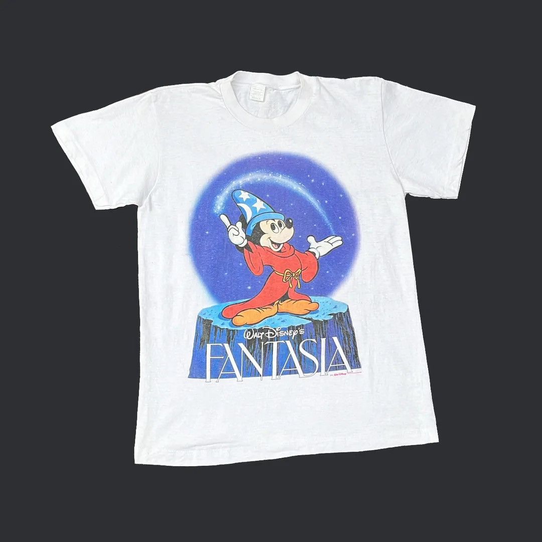 Walt Disney 85 80s Fantasia Mickey Mouse Vtg Movie OG Tee - Tops