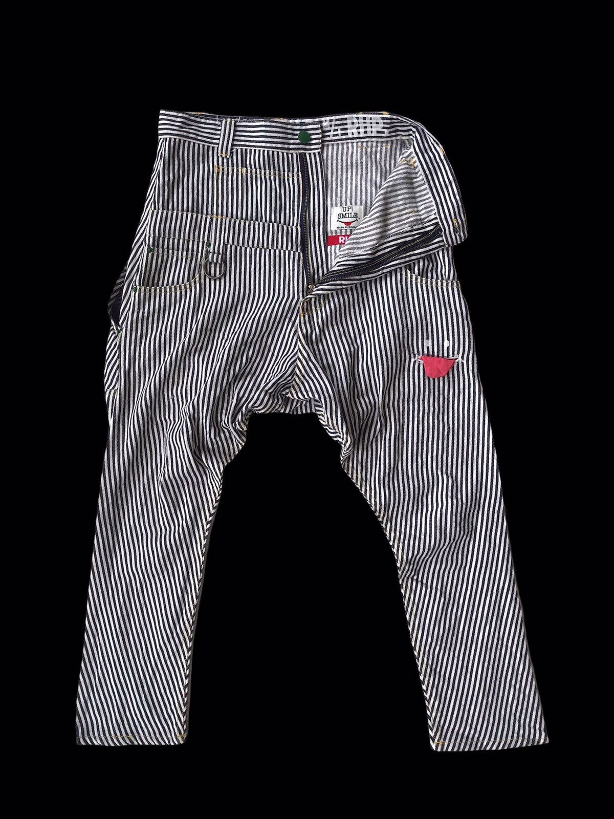 Hysteric Glamour 💥Japanese Brand Up Smile Stripe Pant Size US 31 - 2 Thumbnail