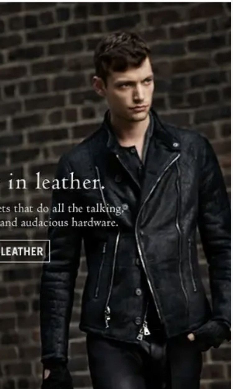 Asymmetrical biker jacket. 50