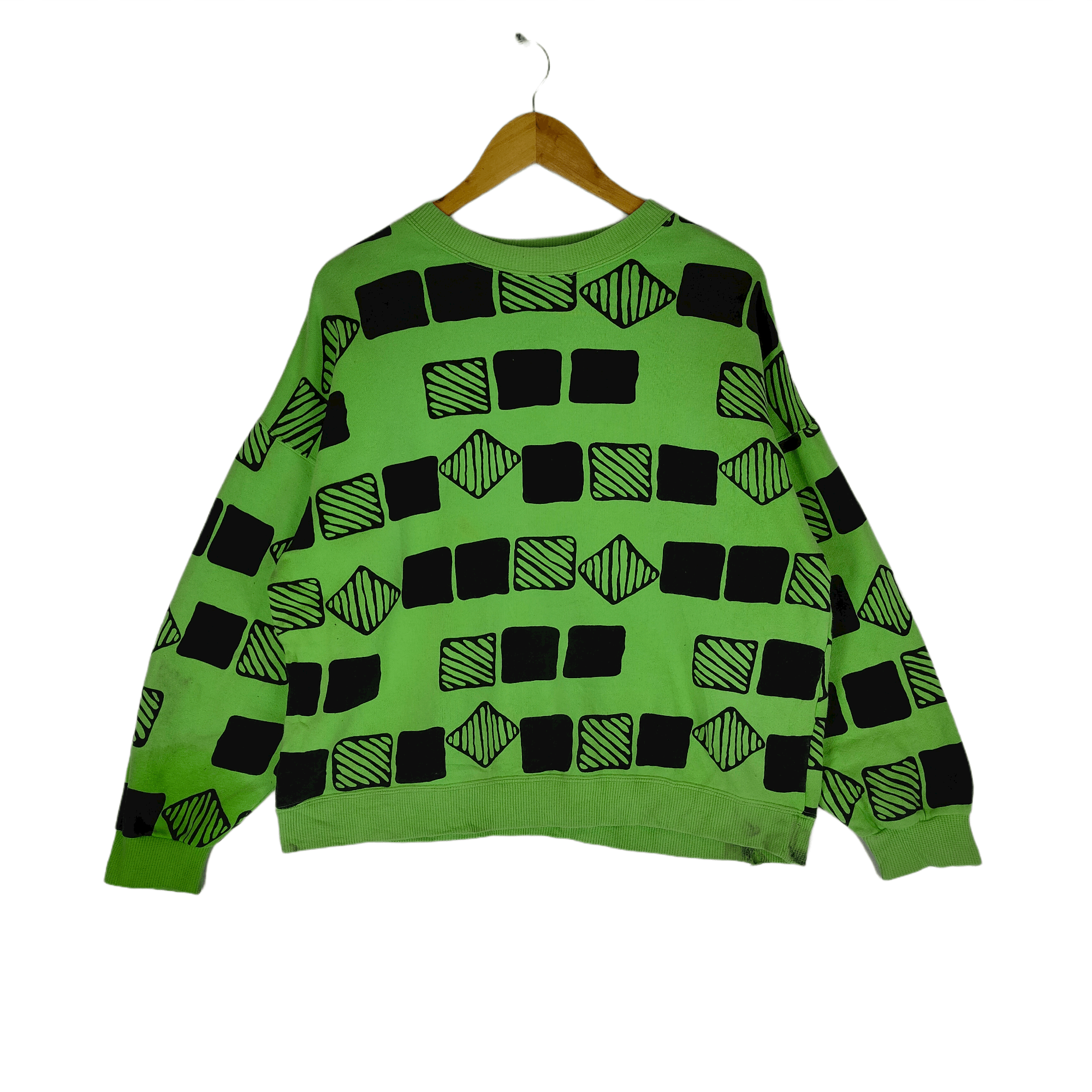 Japanese Brand Vintage THIRD GEAR FULLPRINT Geometry Baggy Sweatshirt Size US M / EU 48-50 / 2 - 1 Thumbnail