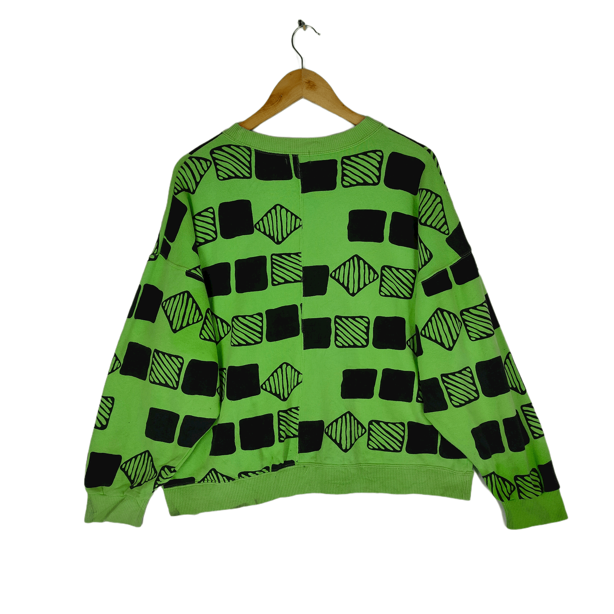 Japanese Brand Vintage THIRD GEAR FULLPRINT Geometry Baggy Sweatshirt Size US M / EU 48-50 / 2 - 2 Thumbnail
