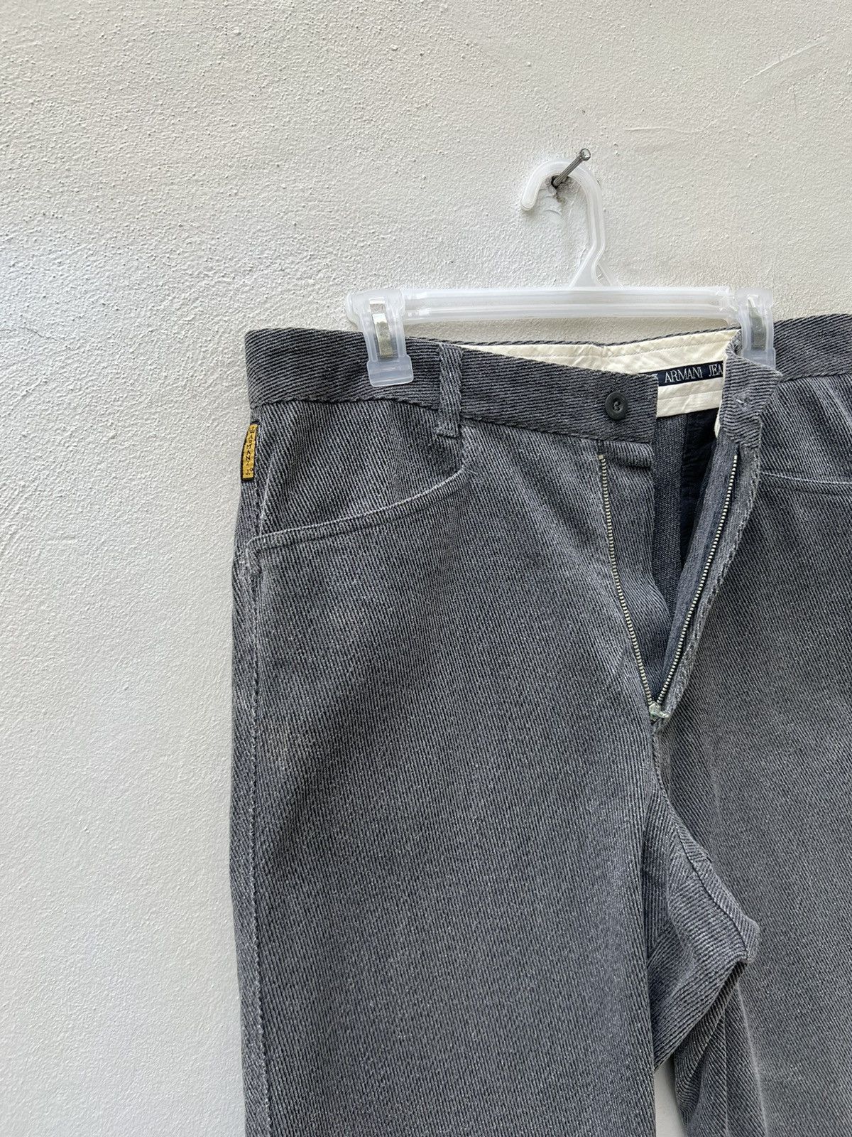 Emporio Armani Vintage 90s Armani Jeans Fade Grey Gabardine Trouser Pant Size US 34 / EU 50 - 6 Thumbnail