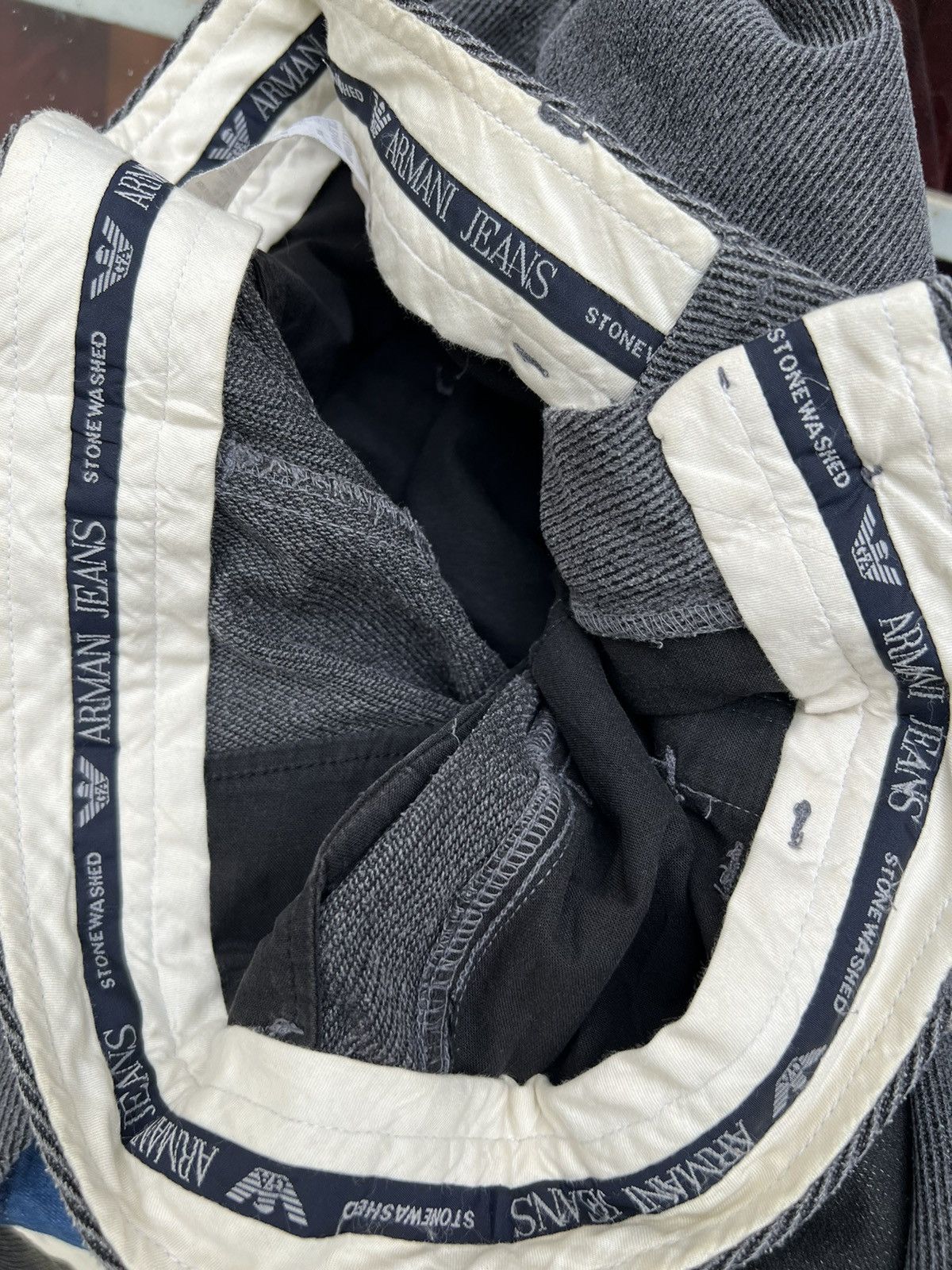 Emporio Armani Vintage 90s Armani Jeans Fade Grey Gabardine Trouser Pant Size US 34 / EU 50 - 18 Thumbnail