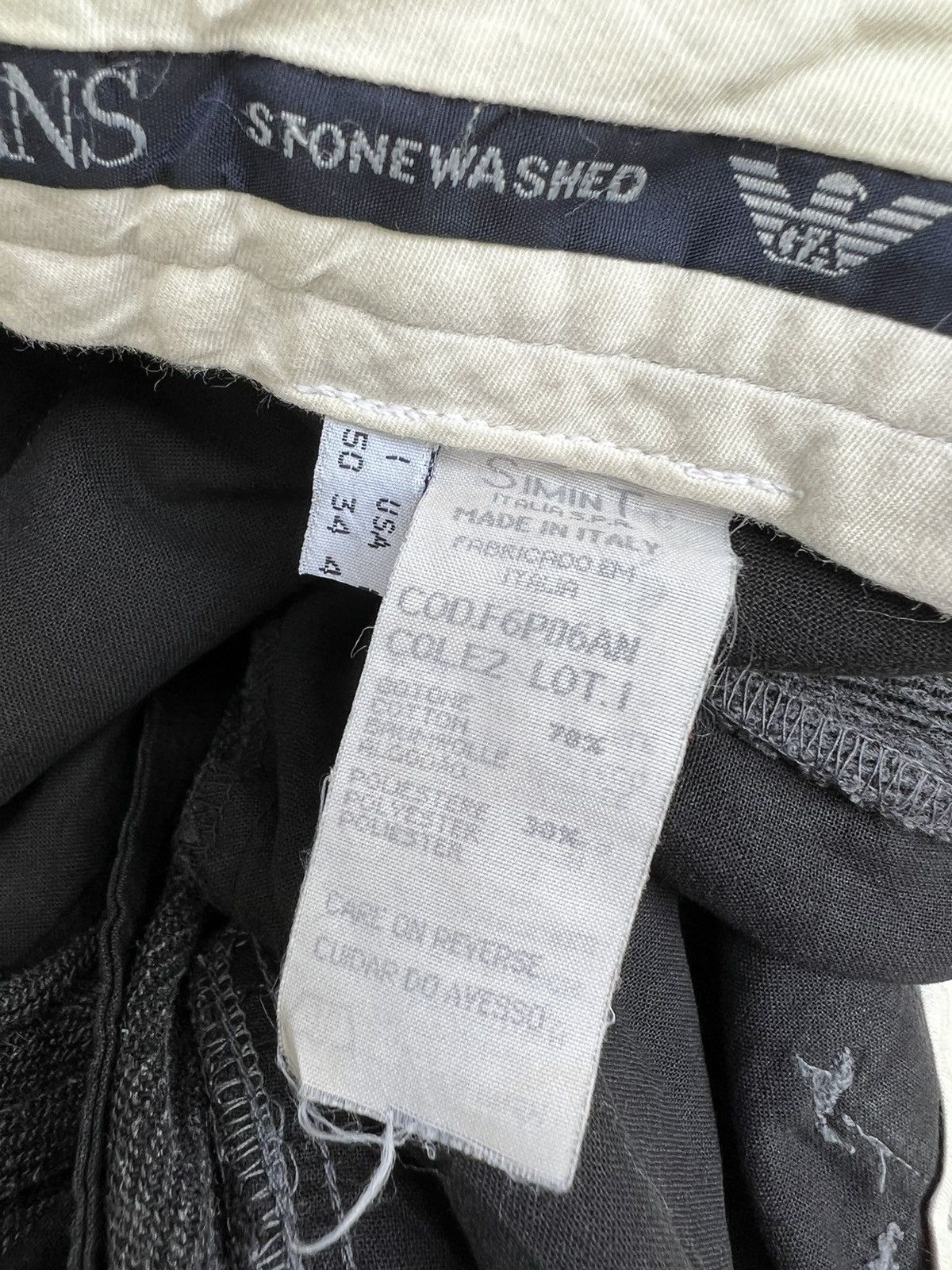 Emporio Armani Vintage 90s Armani Jeans Fade Grey Gabardine Trouser Pant Size US 34 / EU 50 - 19 Thumbnail