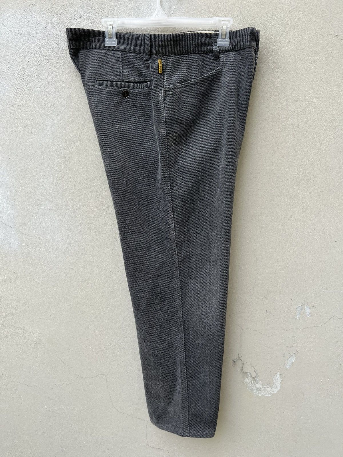 Emporio Armani Vintage 90s Armani Jeans Fade Grey Gabardine Trouser Pant Size US 34 / EU 50 - 16 Thumbnail