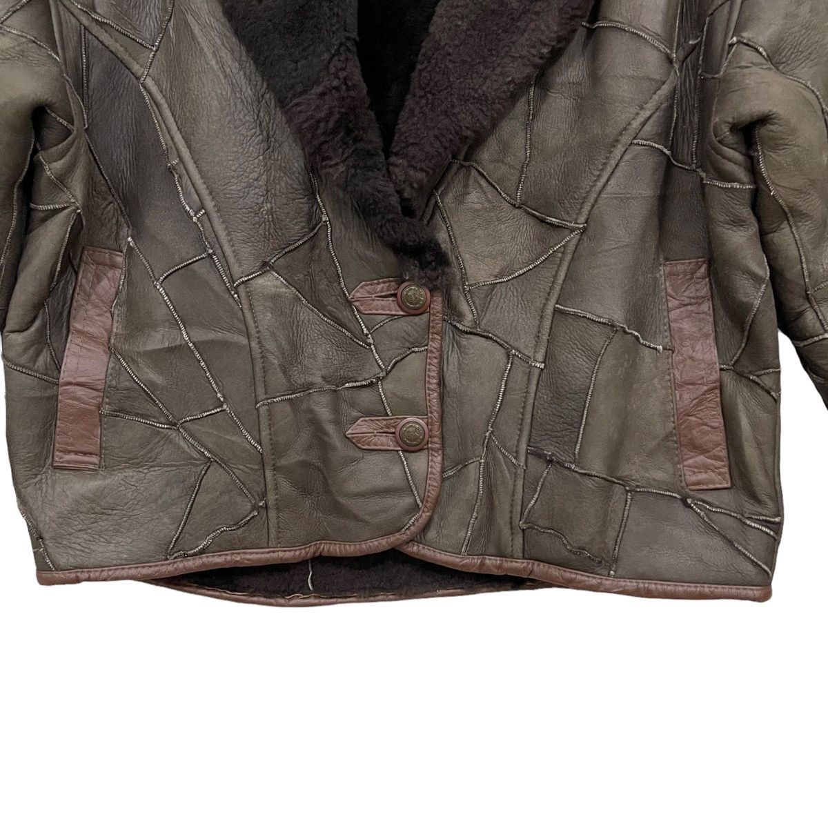 Vintage Great Seal Of The State Of Oklahoma Mink Fur Leather Jacket Size US L / EU 52-54 / 3 - 7 Thumbnail