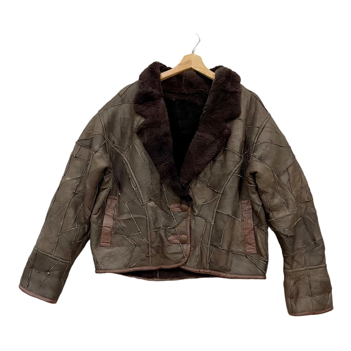 Vintage Great Seal Of The State Of Oklahoma Mink Fur Leather Jacket Size US L / EU 52-54 / 3 - 4 Thumbnail