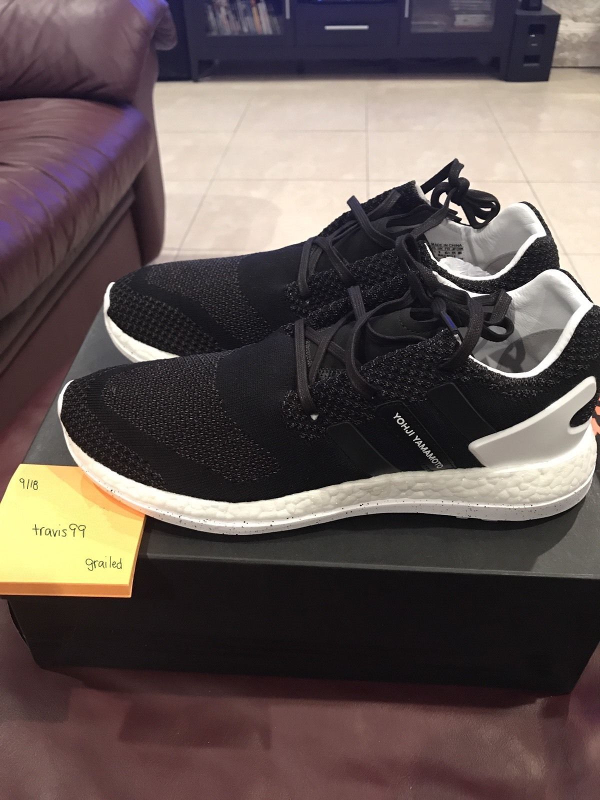 Adidas ADIDAS Y 3 PURE BOOST ZG KNIT YOHJI YAMAMOTO CORE BLACK WHITE NMD R1 AQ5729 9.5 Grailed