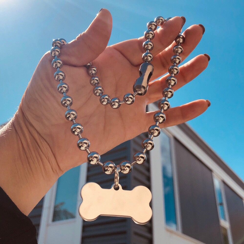 Grunt Style × Jewelry Large Dog Bone Tag Necklace Size ONE SIZE - 2 Thumbnail
