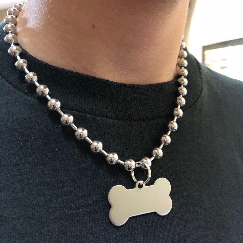 Grunt Style × Jewelry Large Dog Bone Tag Necklace Size ONE SIZE - 1 Thumbnail