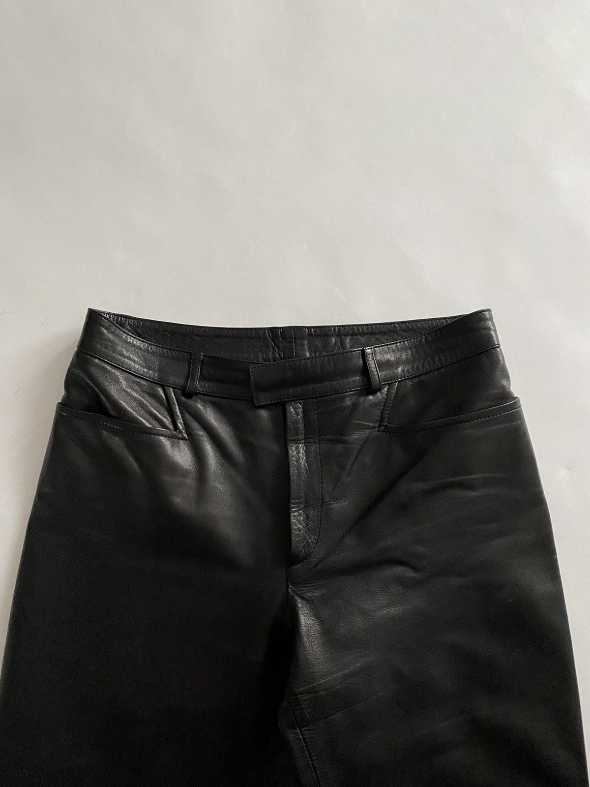 Gucci Gucci by Tom Ford Straight Black Leather Pants Size US 29 - 5 Thumbnail