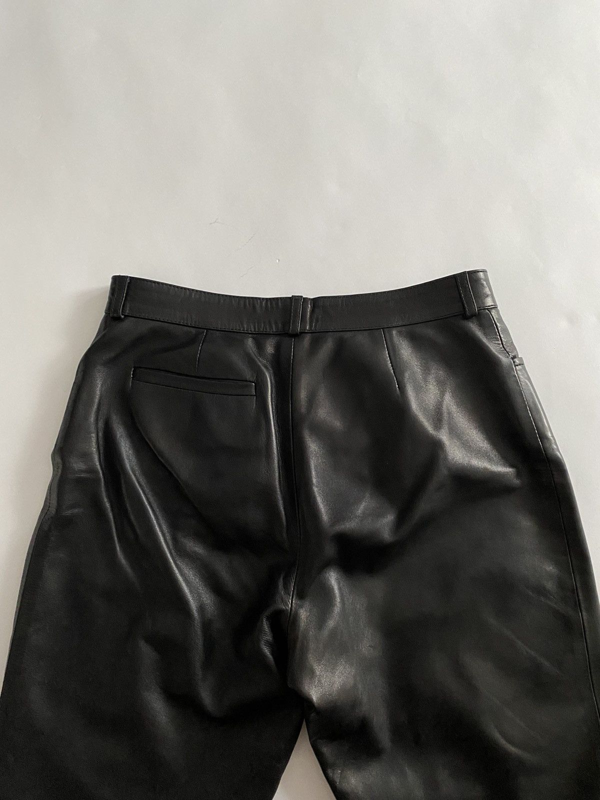 Gucci Gucci by Tom Ford Straight Black Leather Pants Size US 29 - 6 Thumbnail