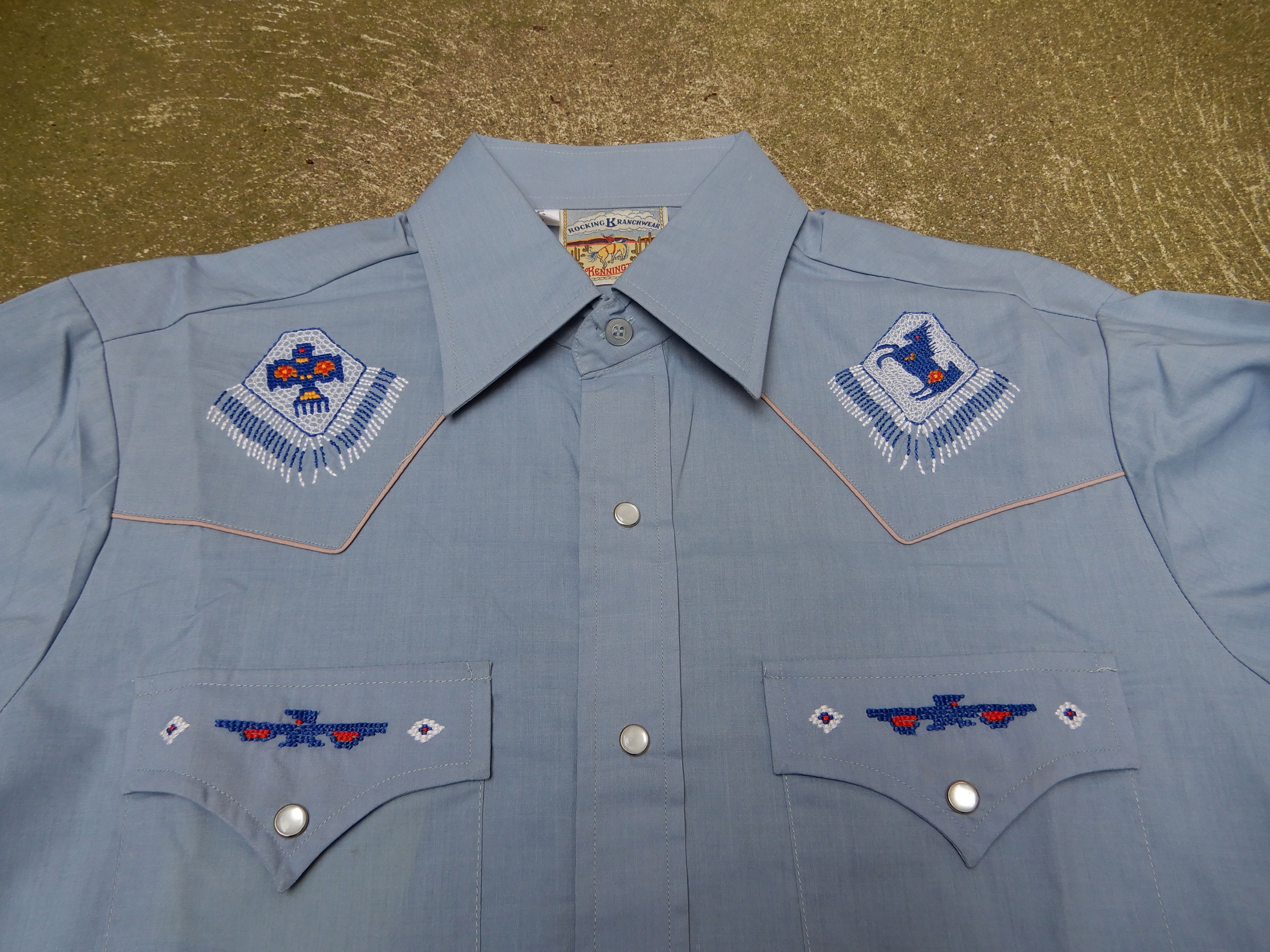Vintage 1980s Kenningtion "Rocking Ranchwear" Thunderbird Buttonup Size US M / EU 48-50 / 2 - 3 Thumbnail