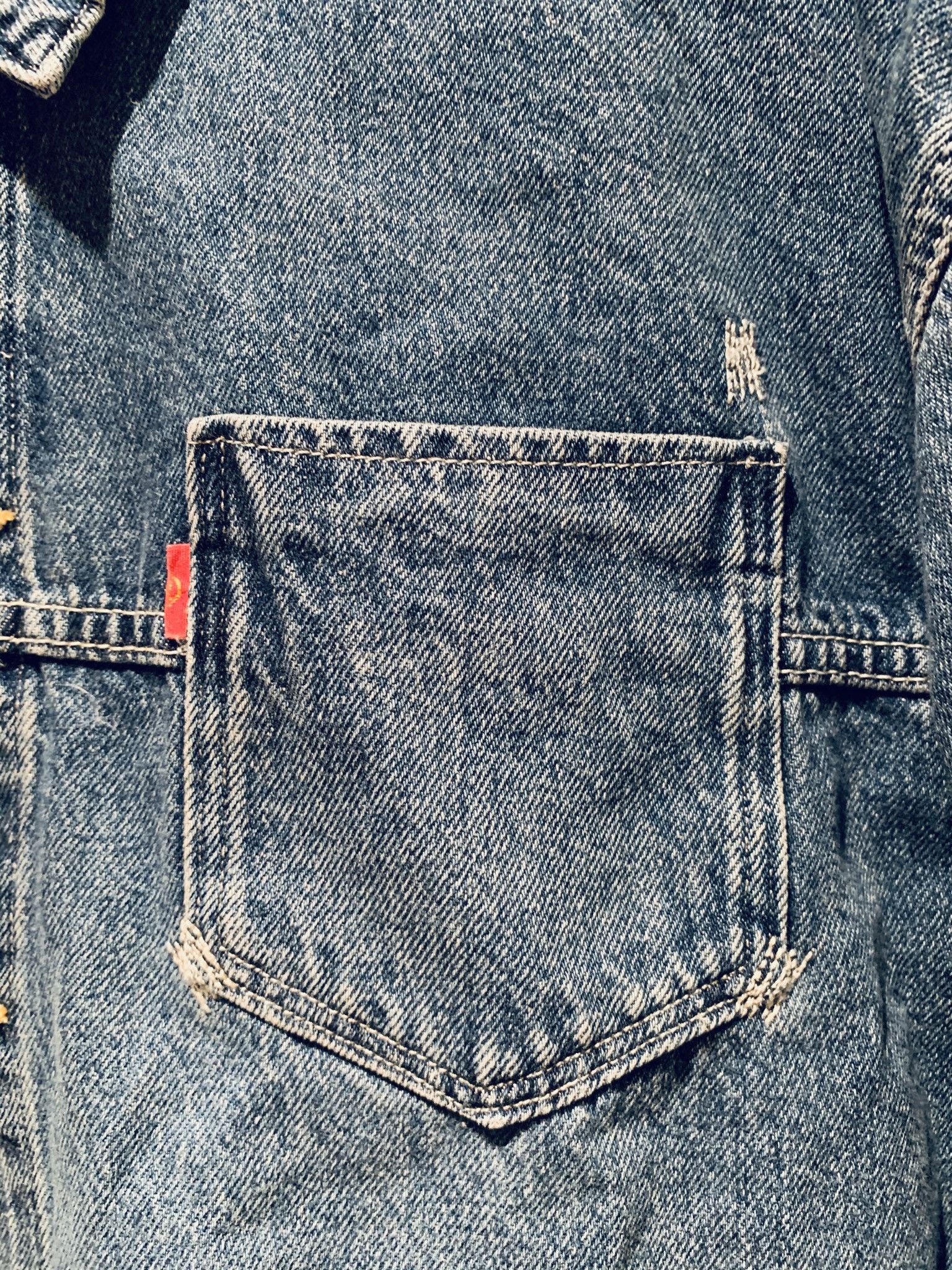 Designer × Levi's × Levi's Vintage Clothing *RARE* Levi’s Red Positively Superior Cargo Denim Jacket XL Size US XL / EU 56 / 4 - 3 Thumbnail