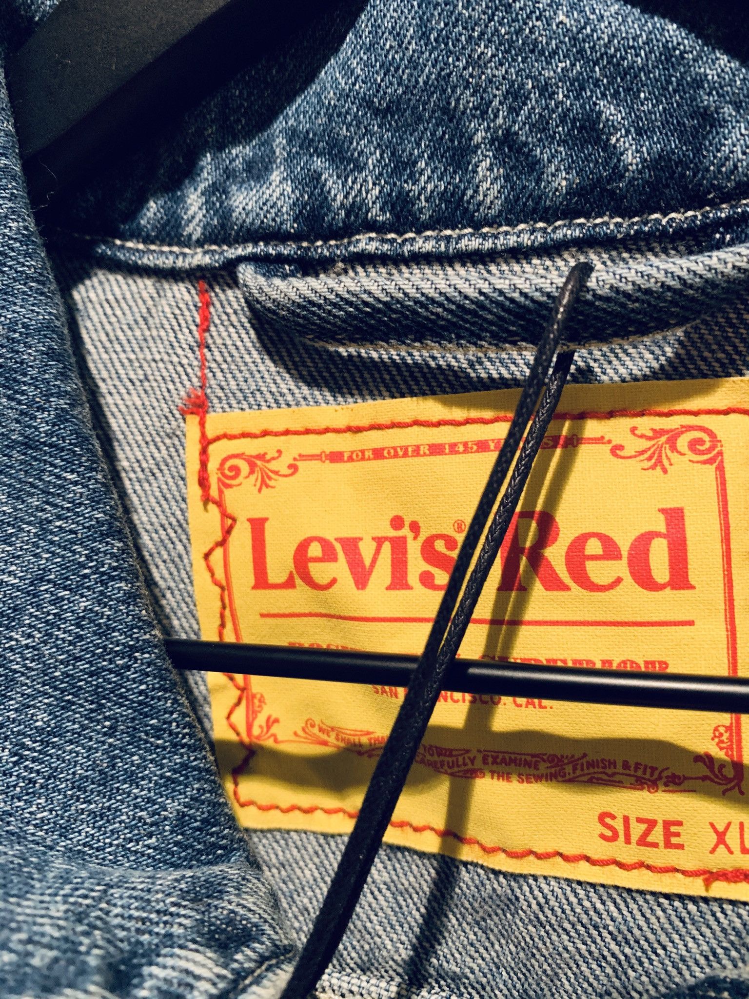 Designer × Levi's × Levi's Vintage Clothing *RARE* Levi’s Red Positively Superior Cargo Denim Jacket XL Size US XL / EU 56 / 4 - 6 Thumbnail